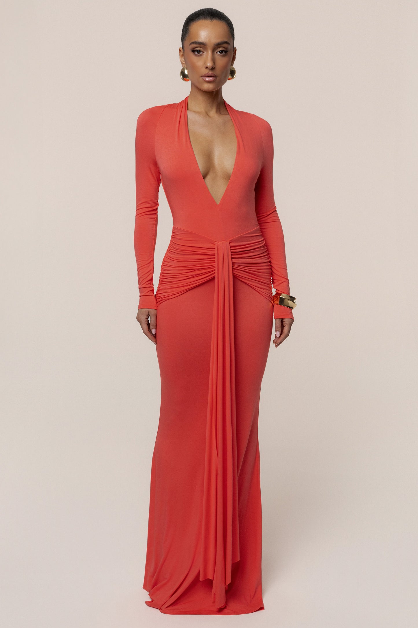Coral All The Stars Maxi Dress JLUXLABEL