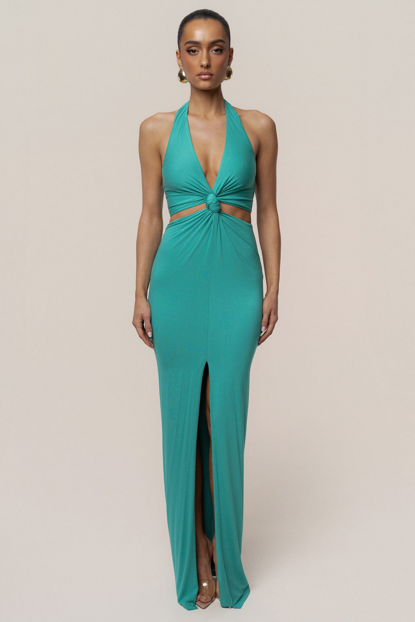 Teal Grand Evening Maxi Dress JLUXLABEL