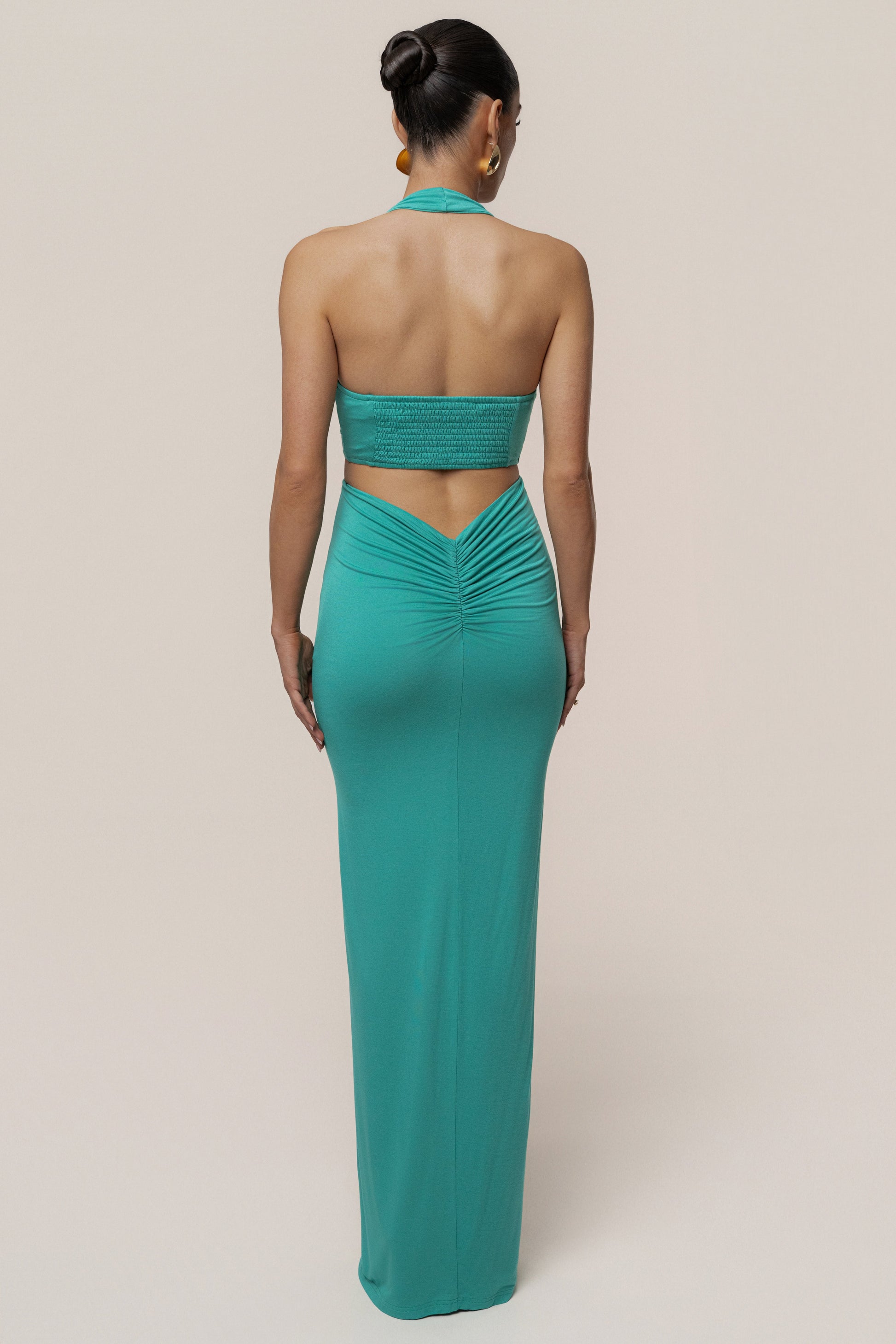 Teal Grand Evening Maxi Dress JLUXLABEL