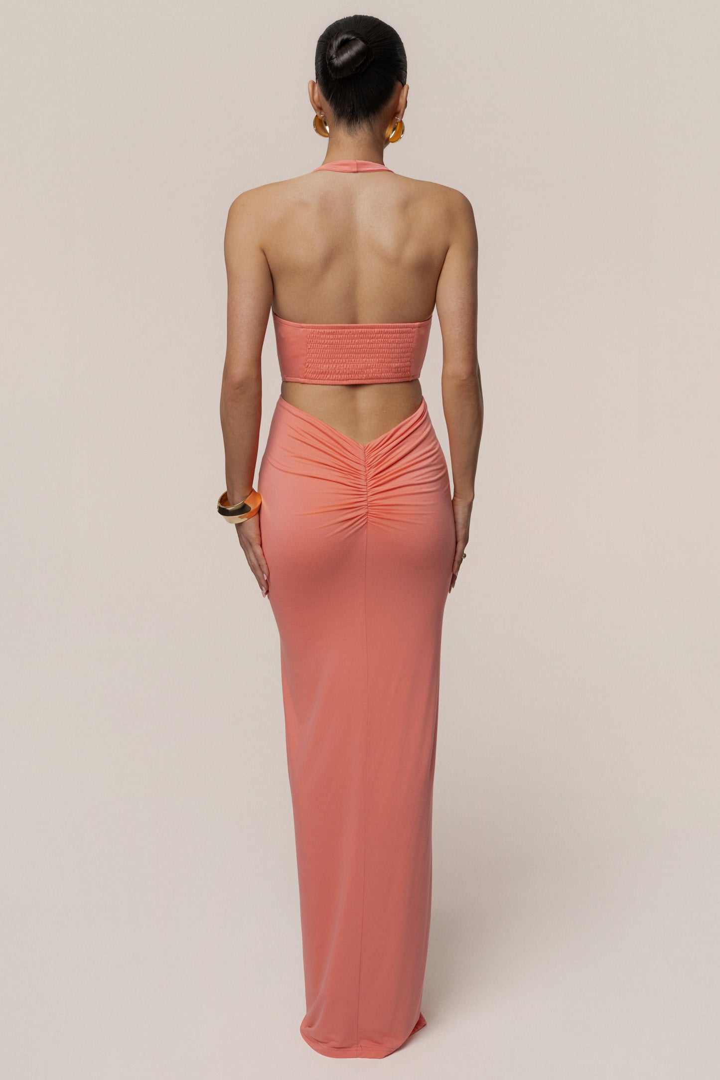 Coral Grand Evening Maxi Dress JLUXLABEL