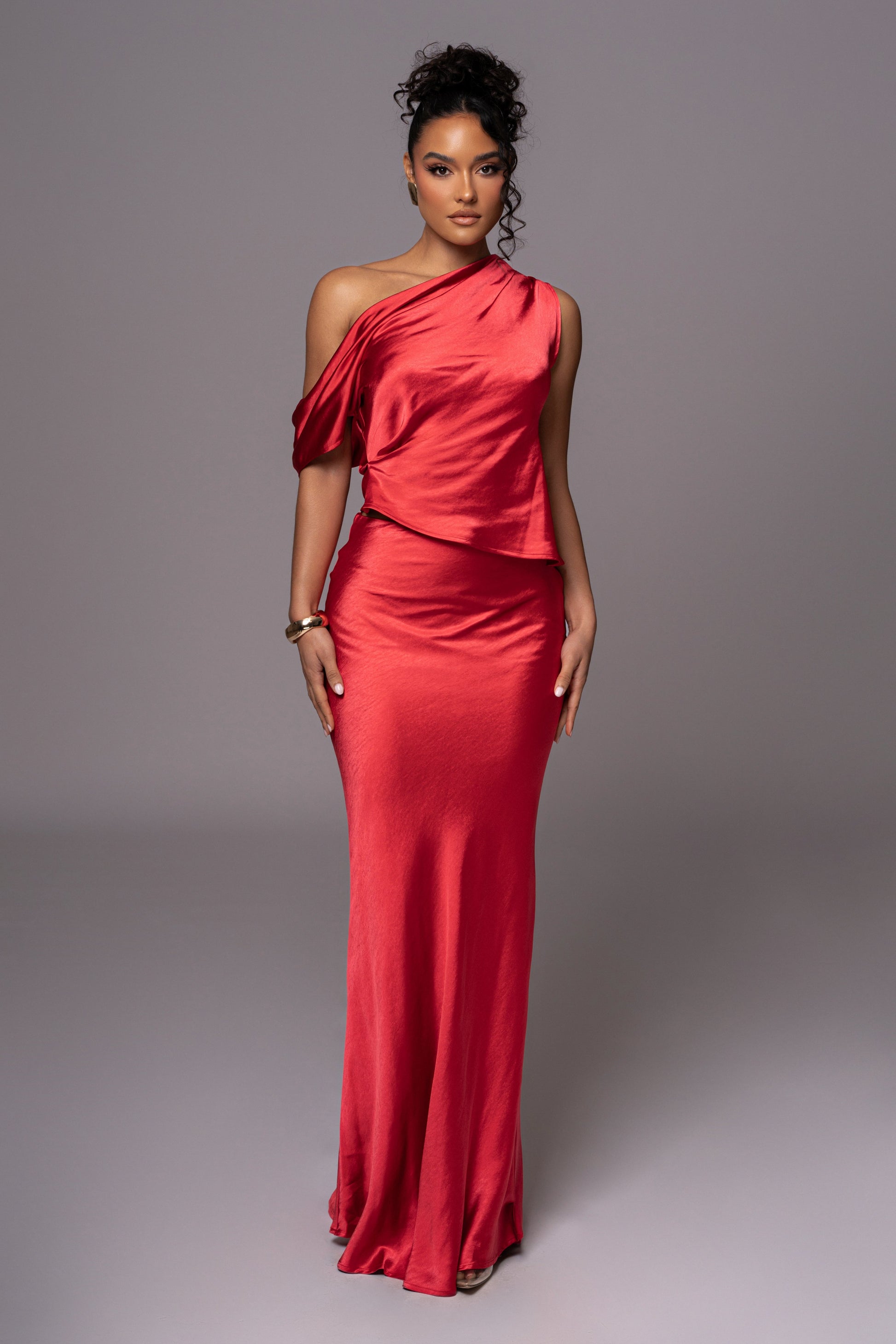 Red Rosi Asymmetrical Top JLUXLABEL