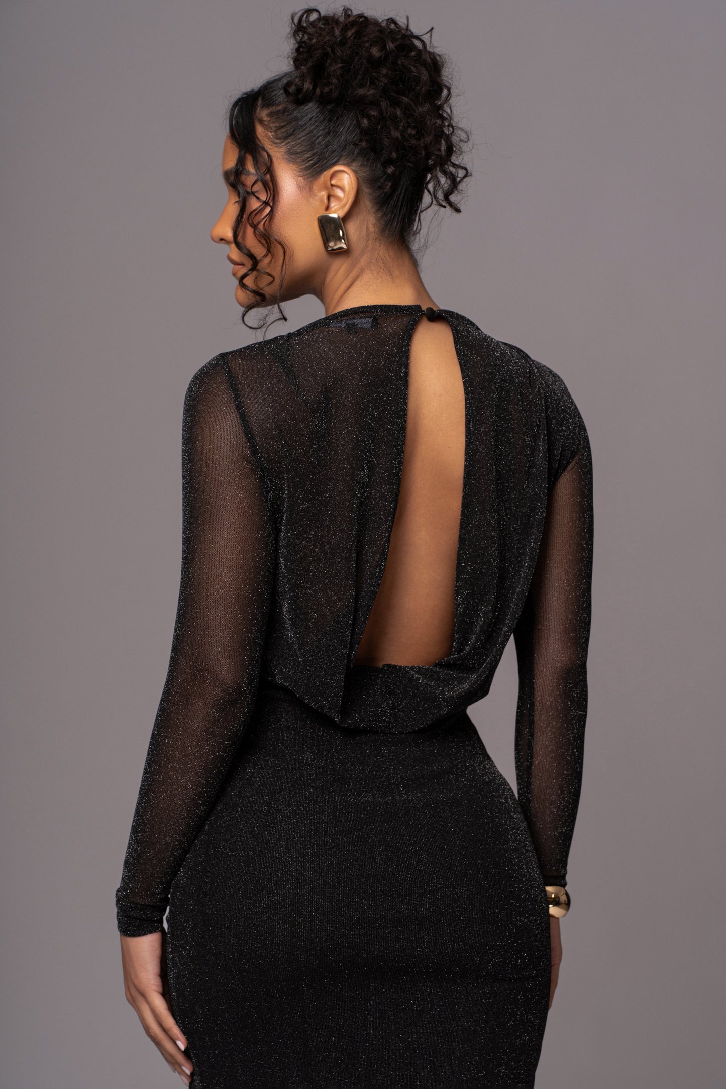 Black Araceli Gathered Maxi Dress JLUXLABEL