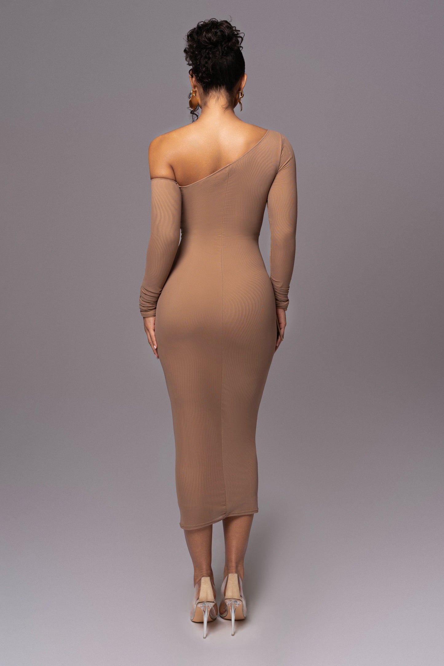Beige Monika Midi Dress JLUXLABEL