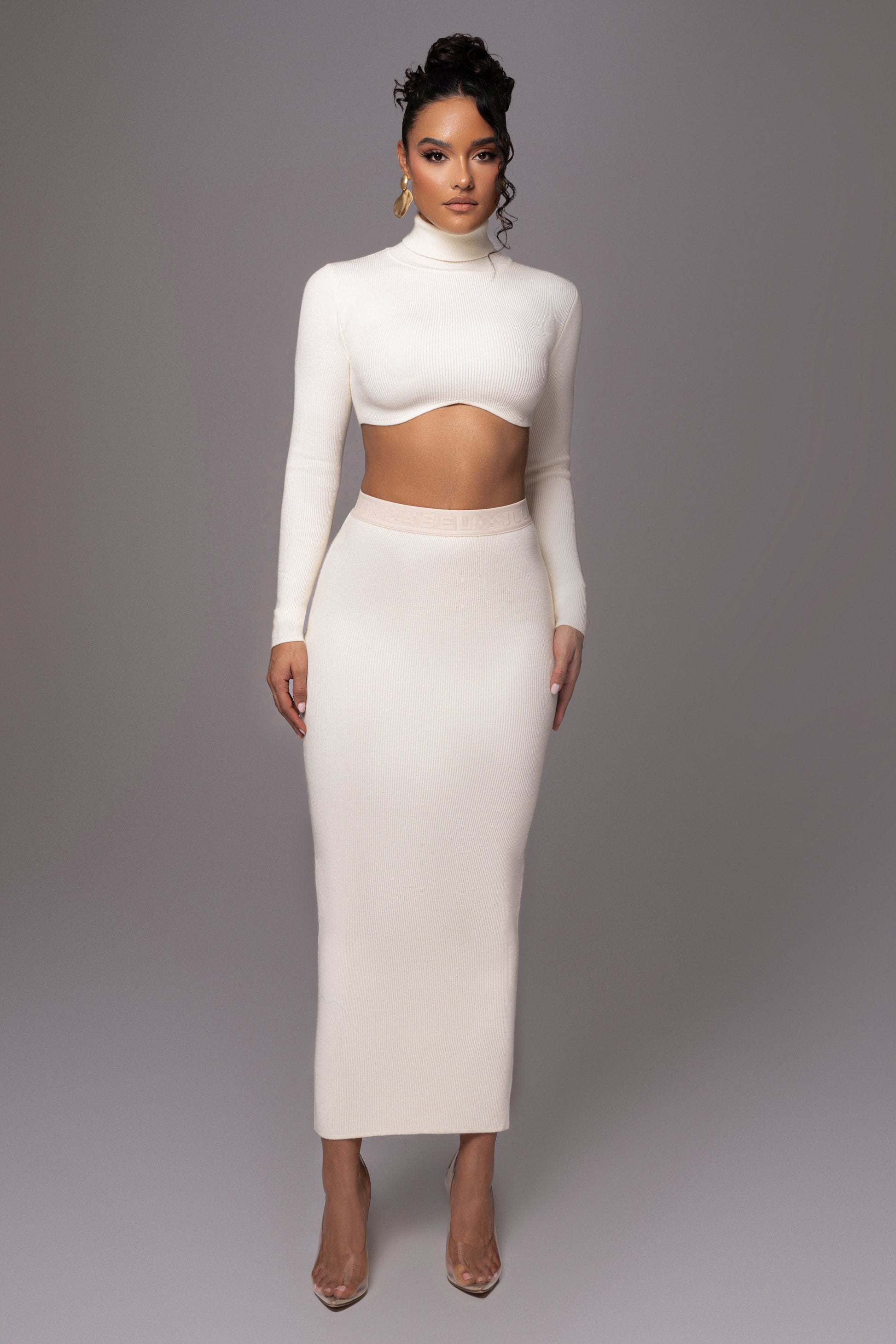 Buttercream Anise Ribbed Skirt Set JLUXLABEL