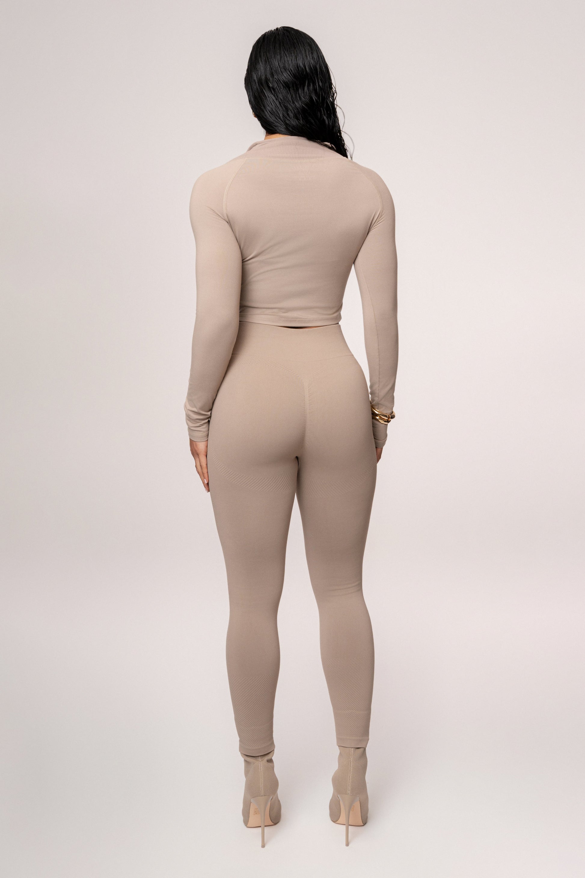 Beige Balance High Rise Leggings JLUXLABEL