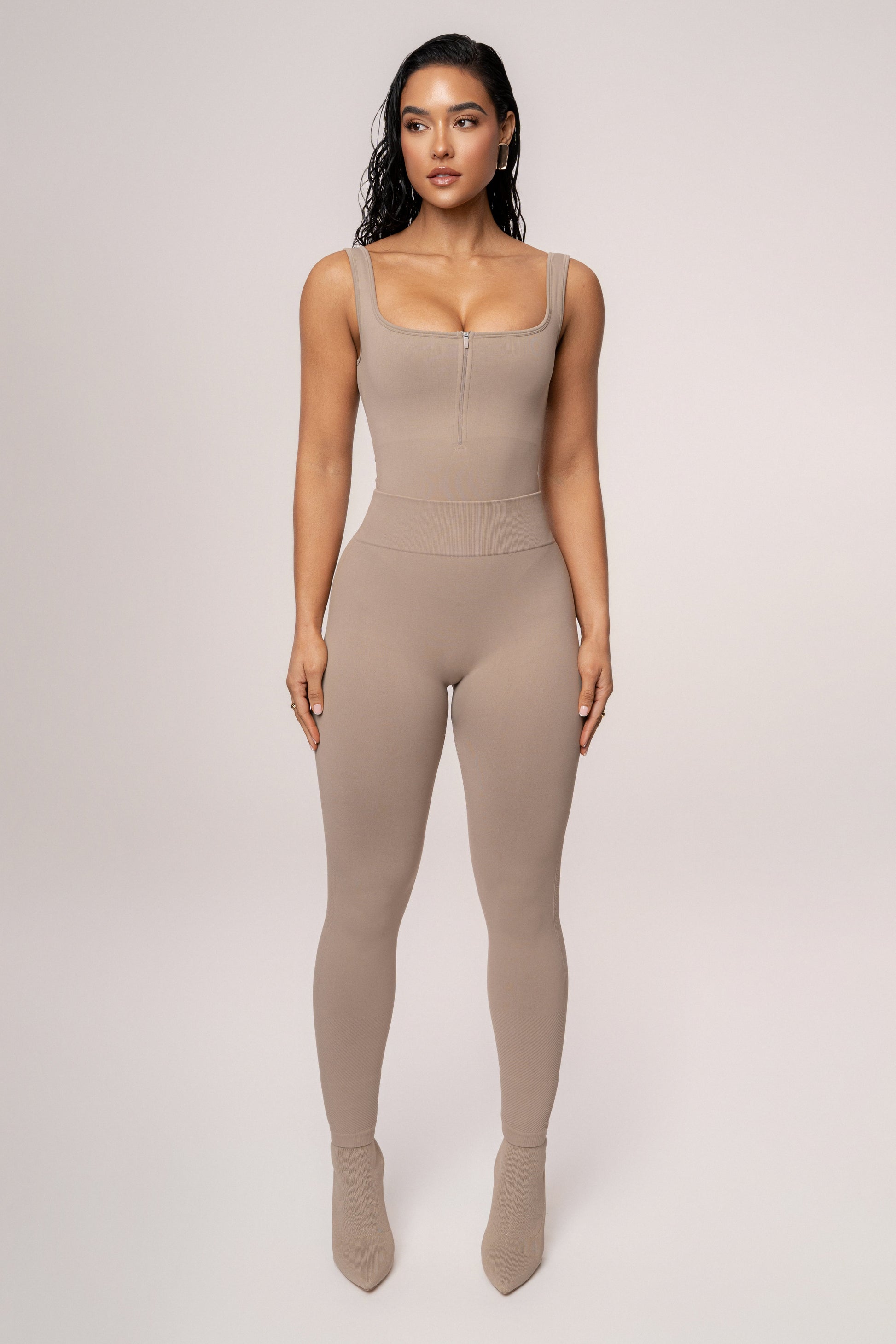 Beige Balance High Rise Leggings JLUXLABEL