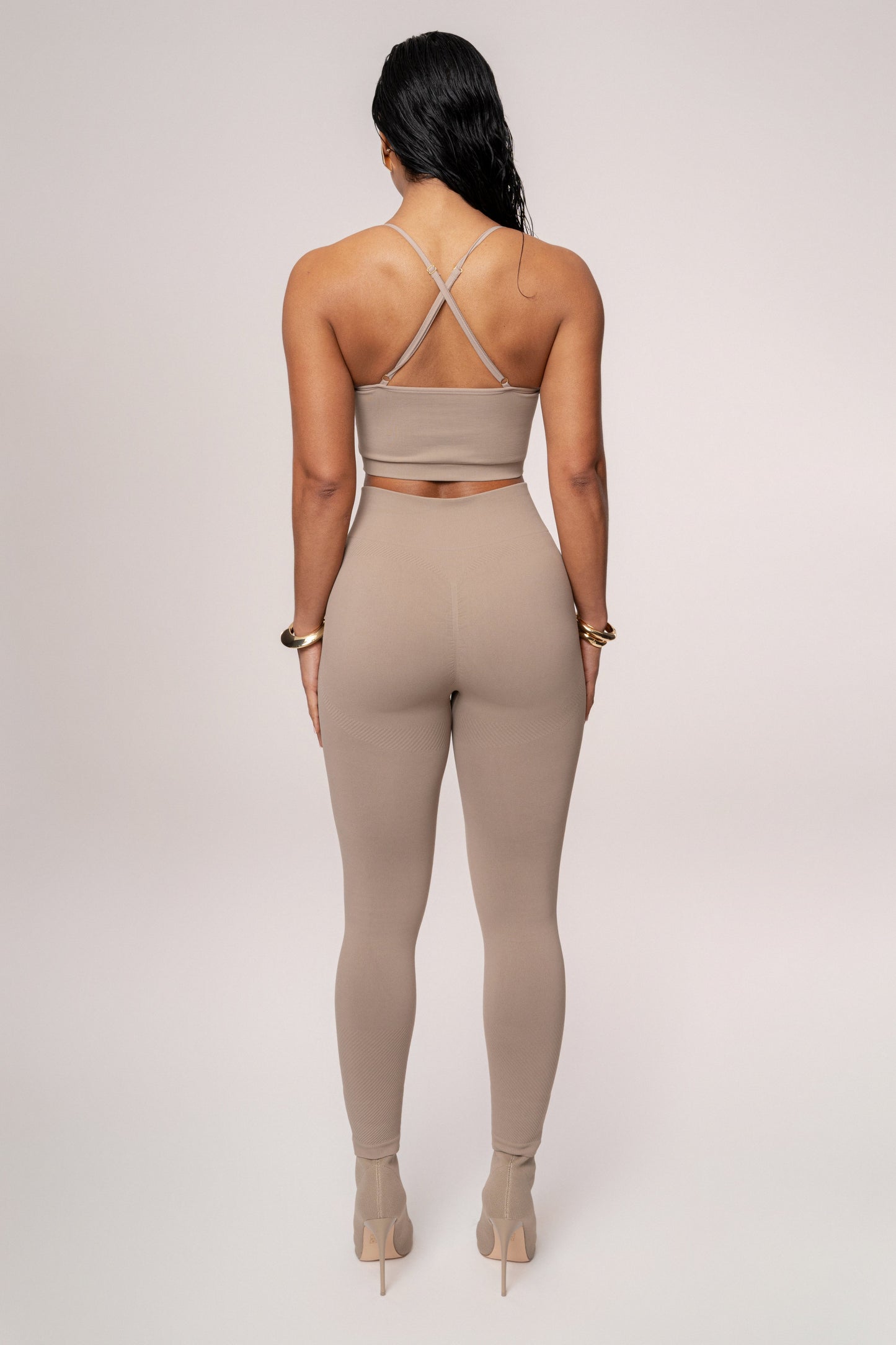 Beige Balance High Rise Leggings JLUXLABEL