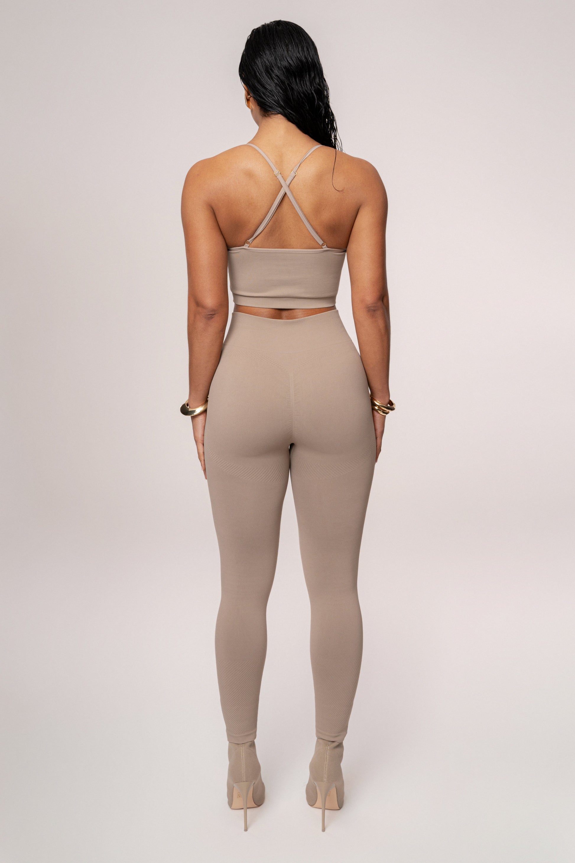 Beige Balance High Rise Leggings JLUXLABEL
