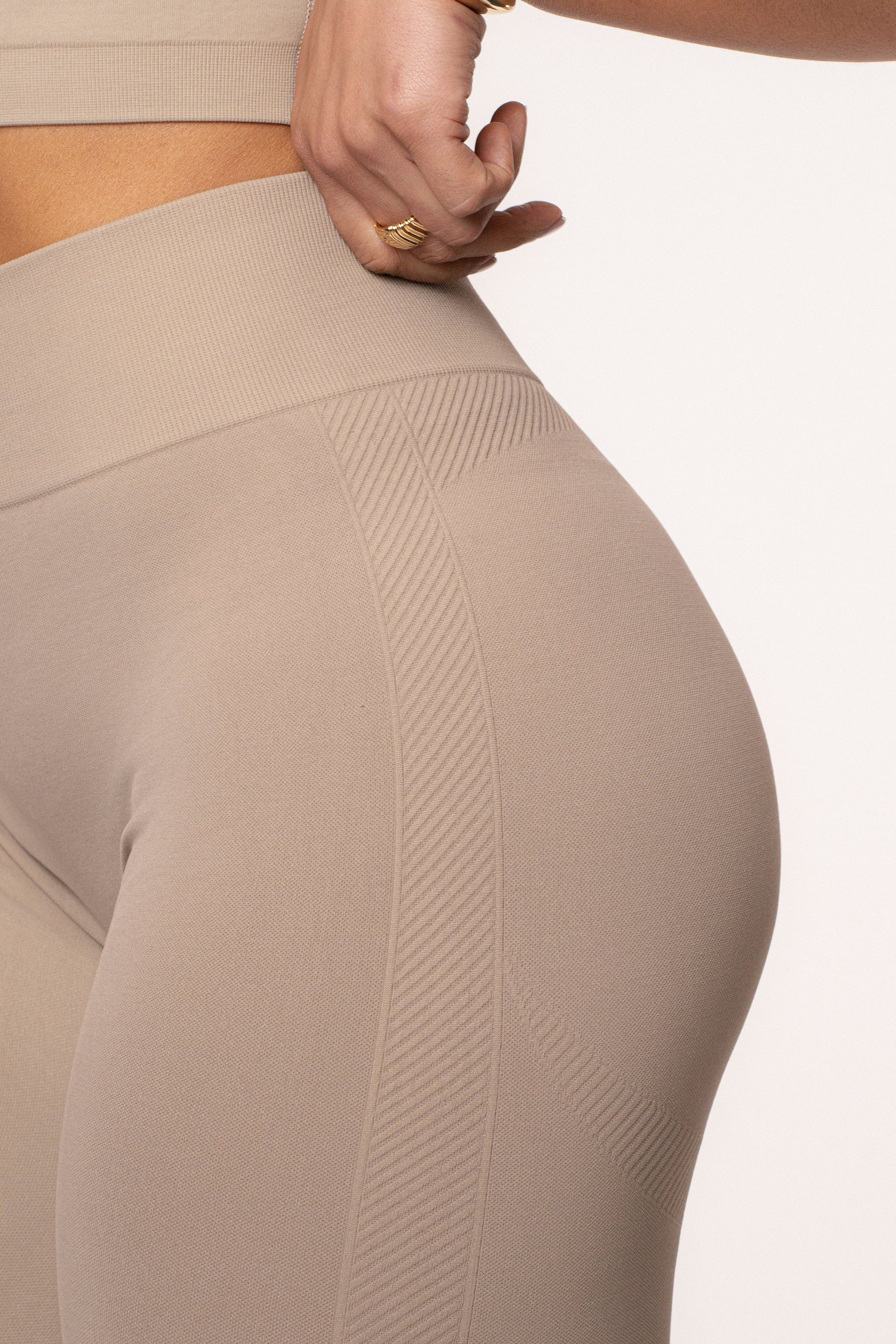 Beige Balance High Rise Leggings JLUXLABEL