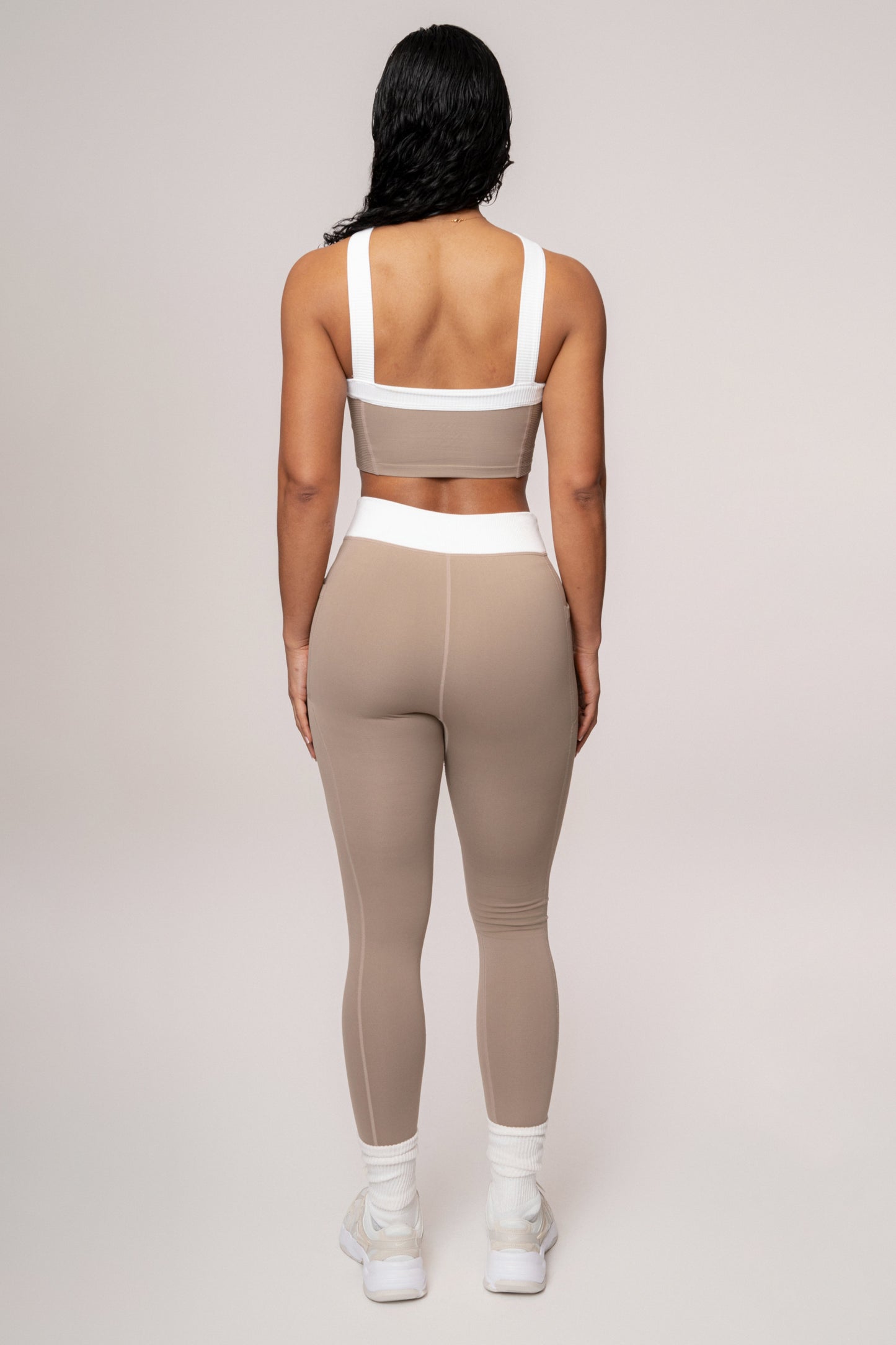 Beige/White Ultimate Ribbed Halter Top
