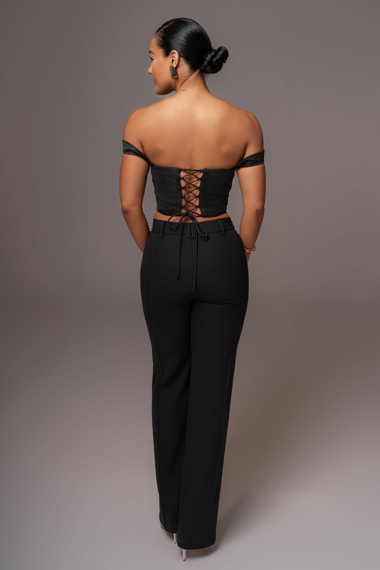 Black Nickie Lace Back Top JLUXLABEL