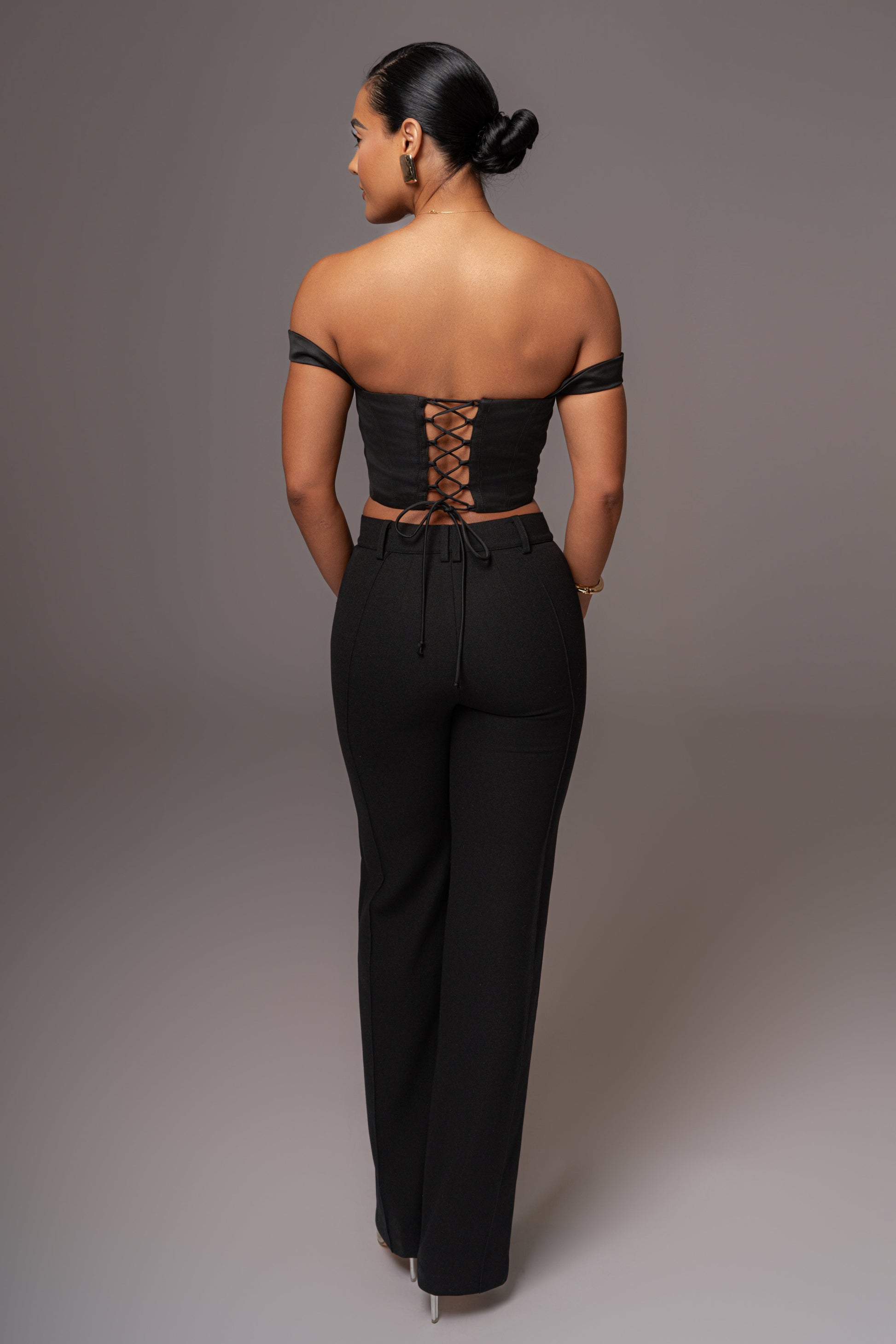 Black Nickie Lace Back Top JLUXLABEL