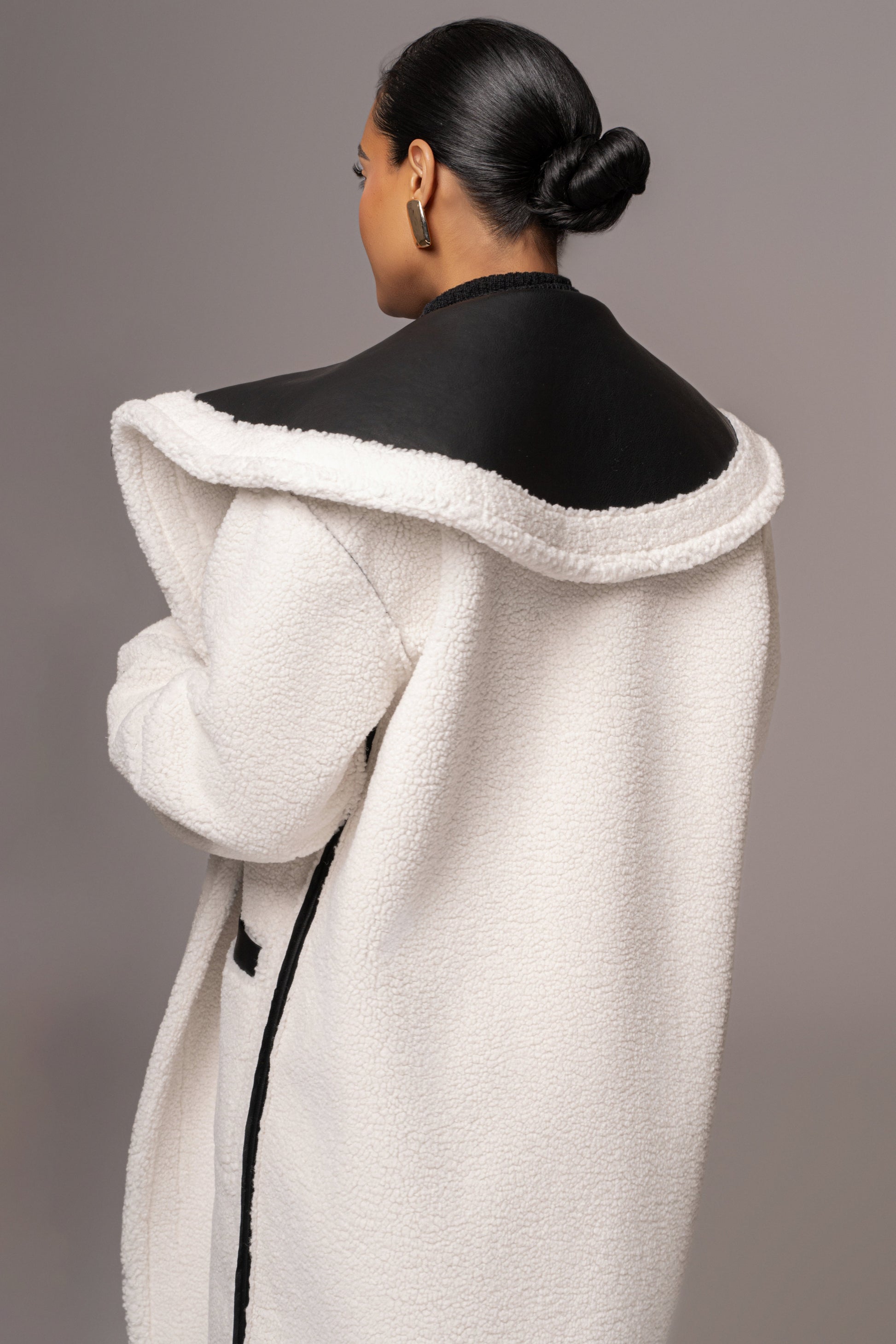 Black Jaida Reversible Teddy Coat JLUXLABEL