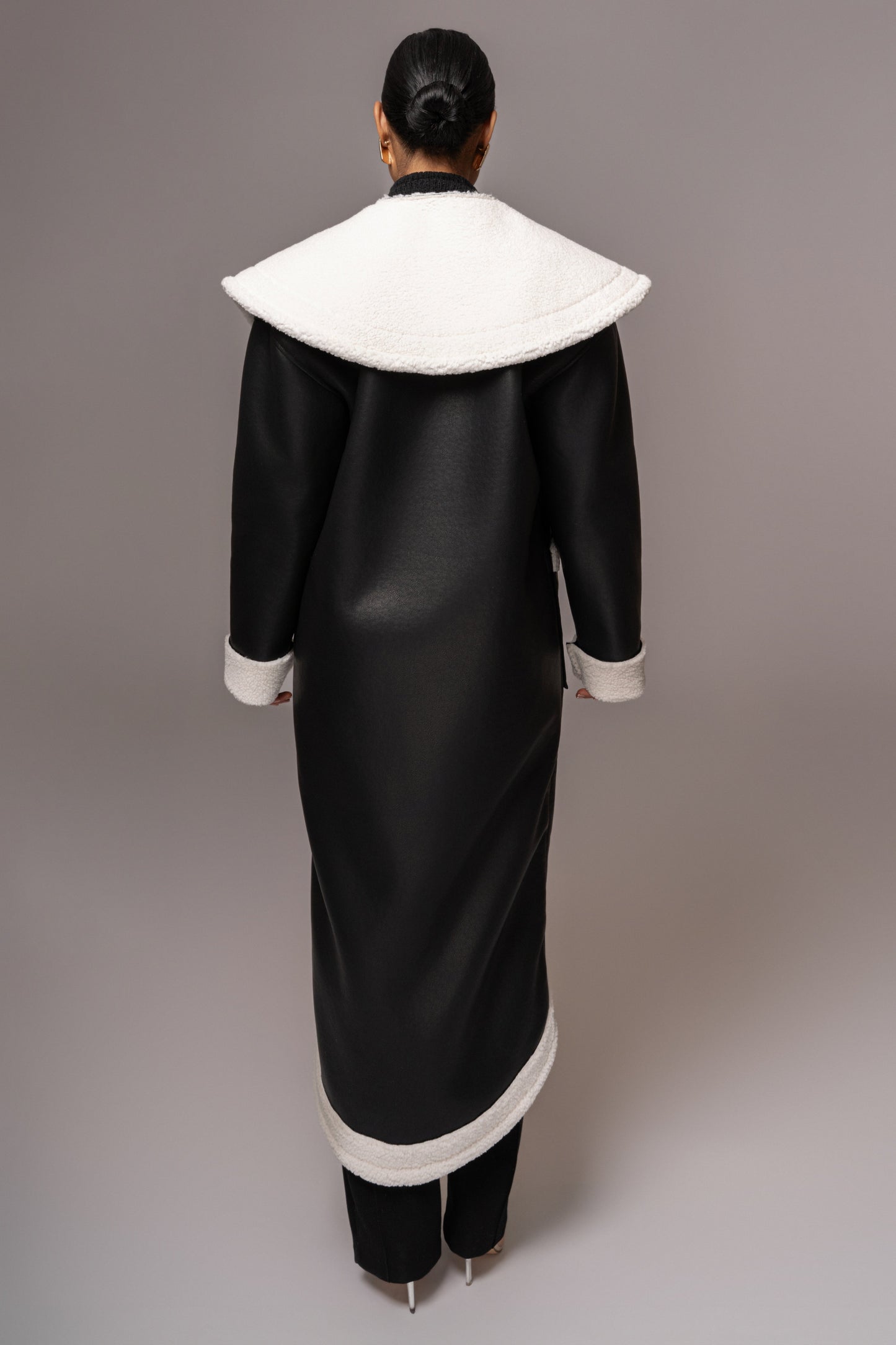Black Jaida Reversible Teddy Coat JLUXLABEL