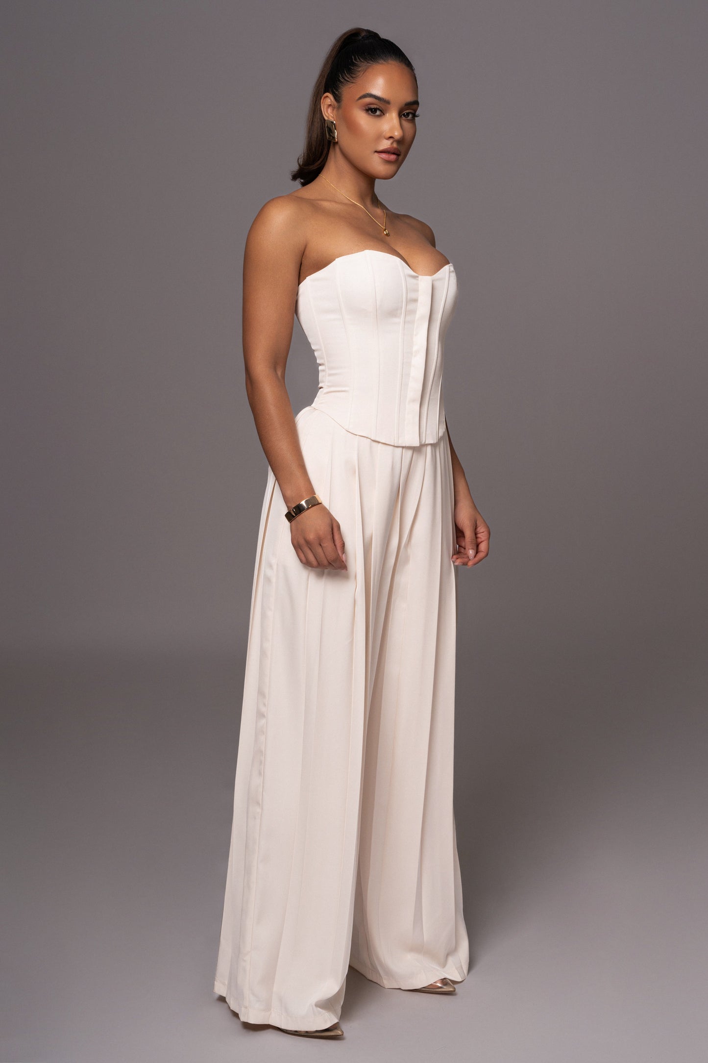 Buttercream Viv Satin Bustier Top JLUXLABEL
