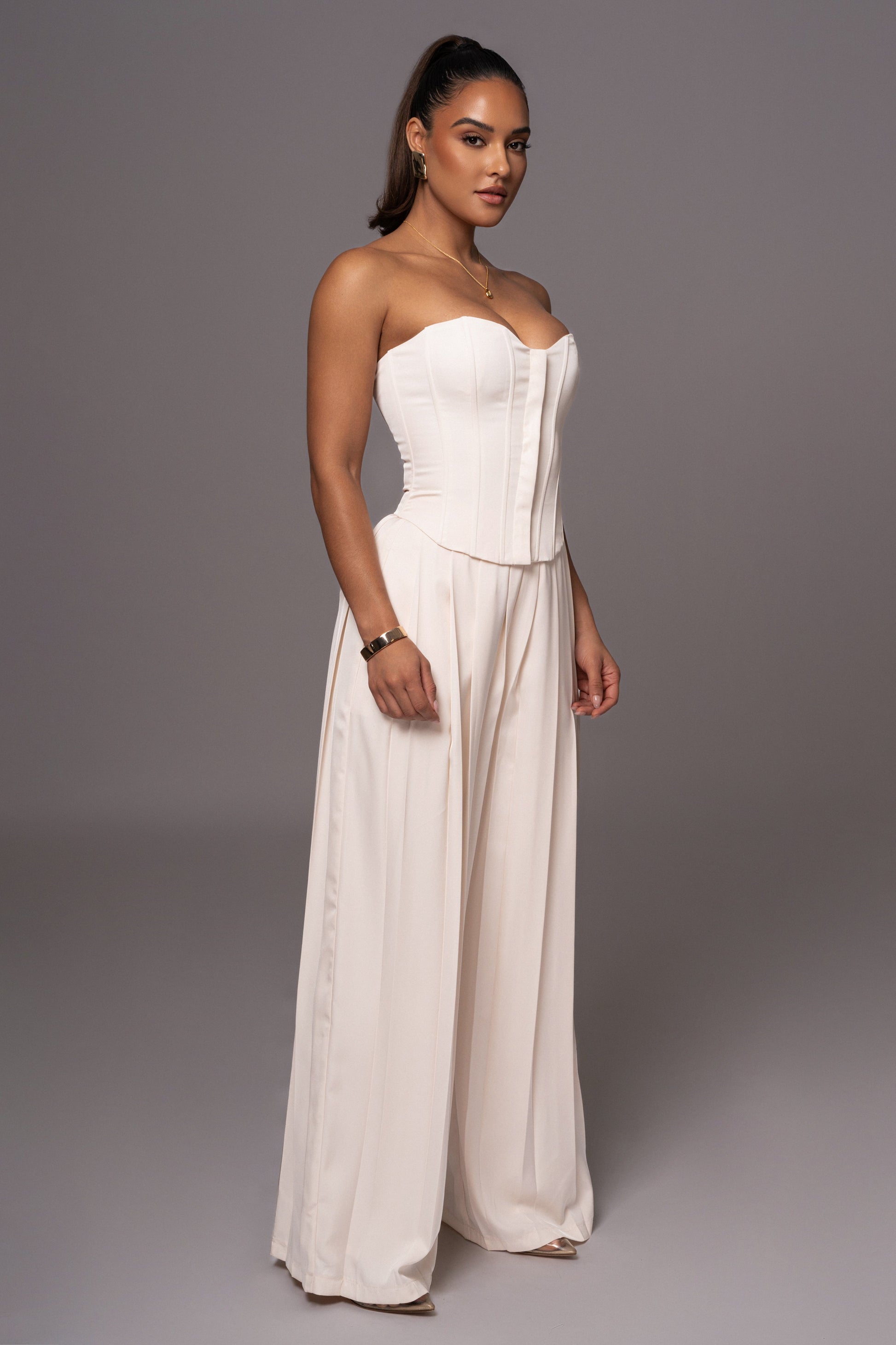 Buttercream Viv Satin Bustier Top JLUXLABEL