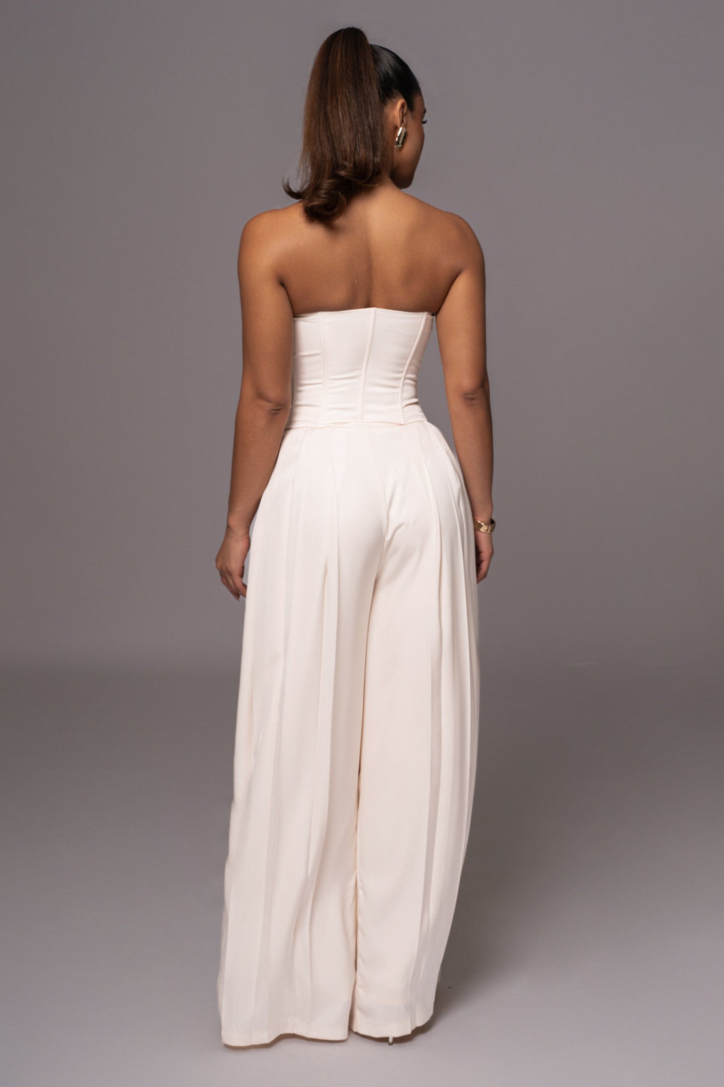 Buttercream Clara Wide Leg Pleated Trousers JLUXLABEL