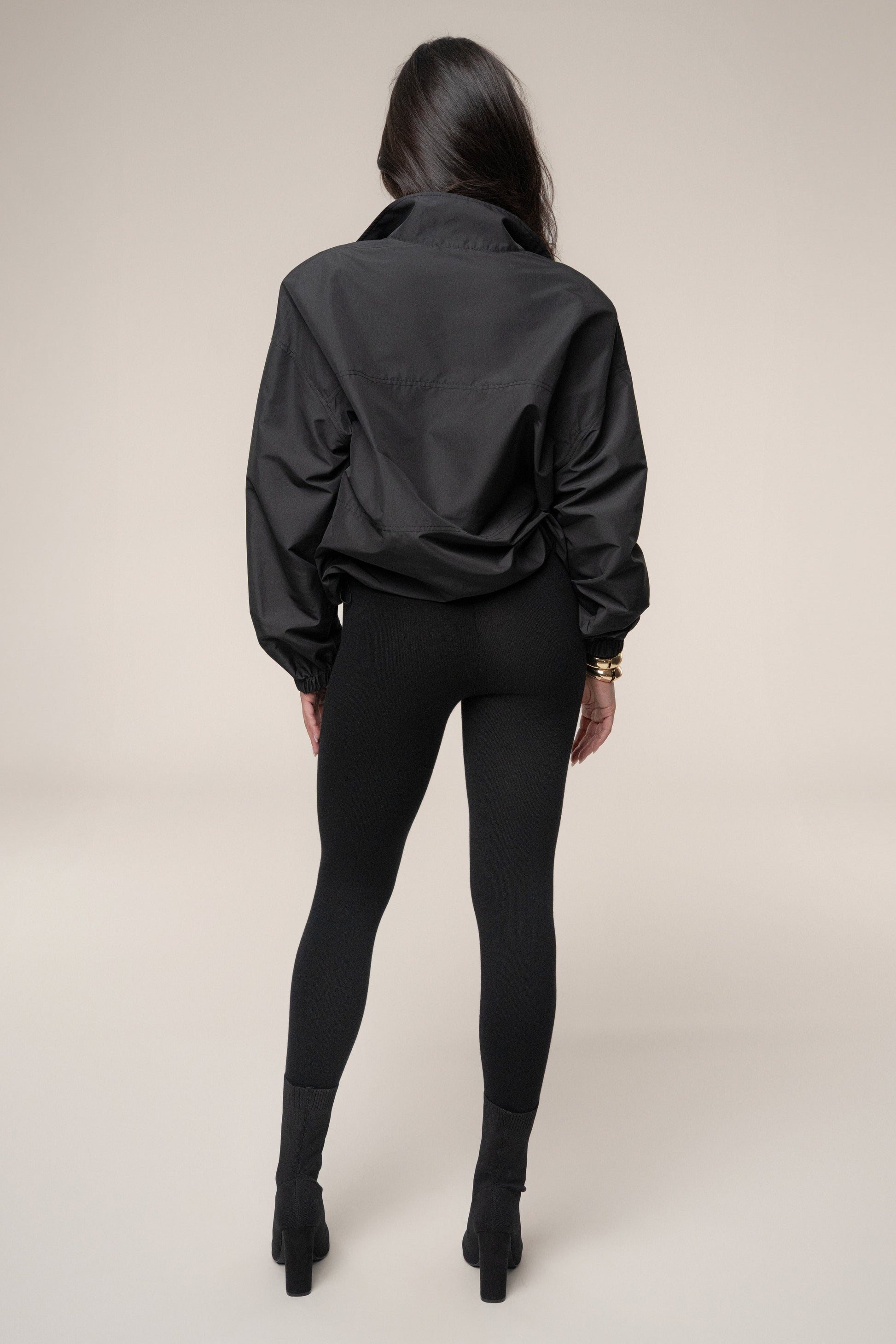 Black Oversized Funnel Jacket JLUXLABEL