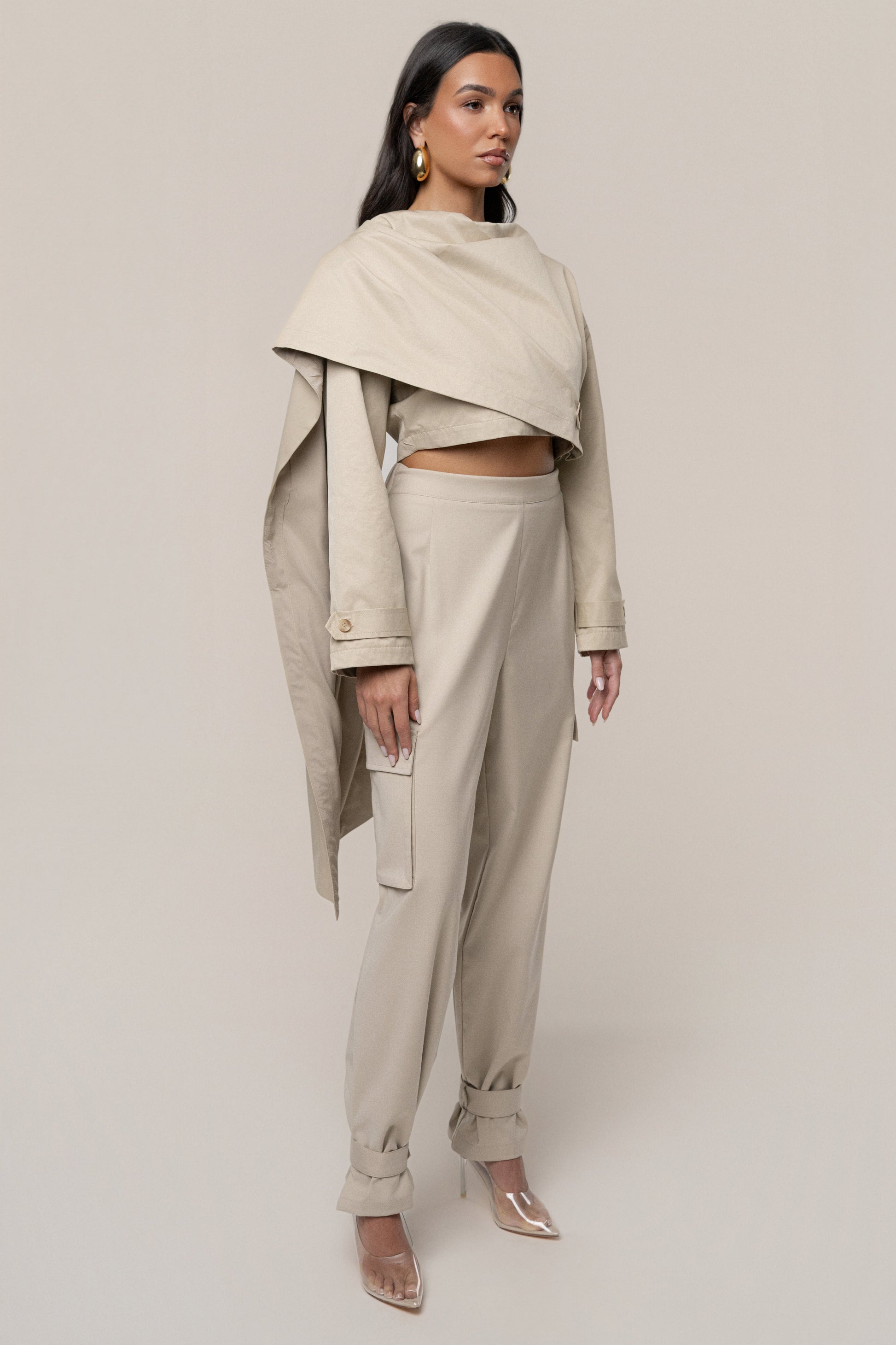 Khaki Next Level Cape Jacket JLUXLABEL