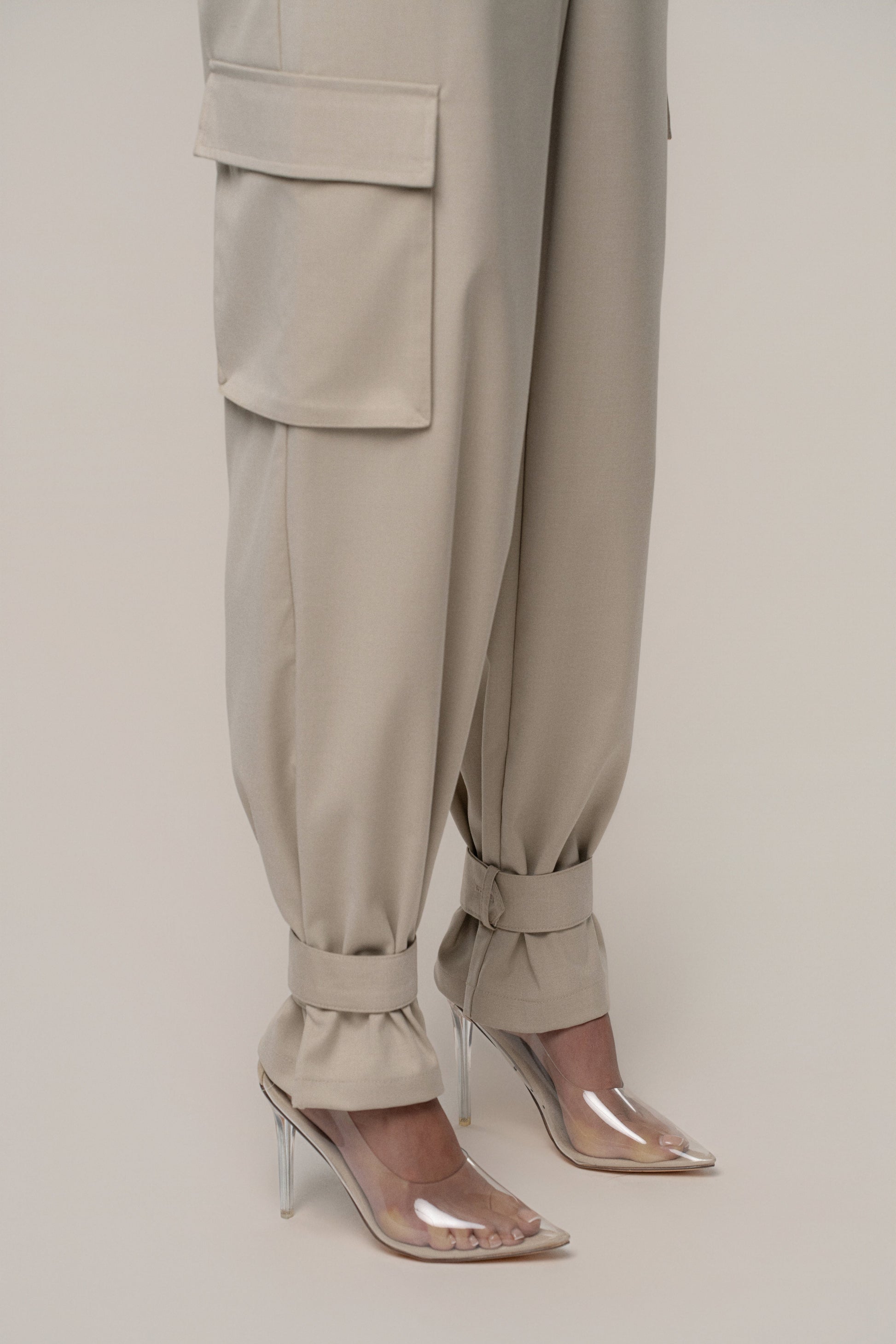 Khaki Autumn Flow Cargo Pants JLUXLABEL