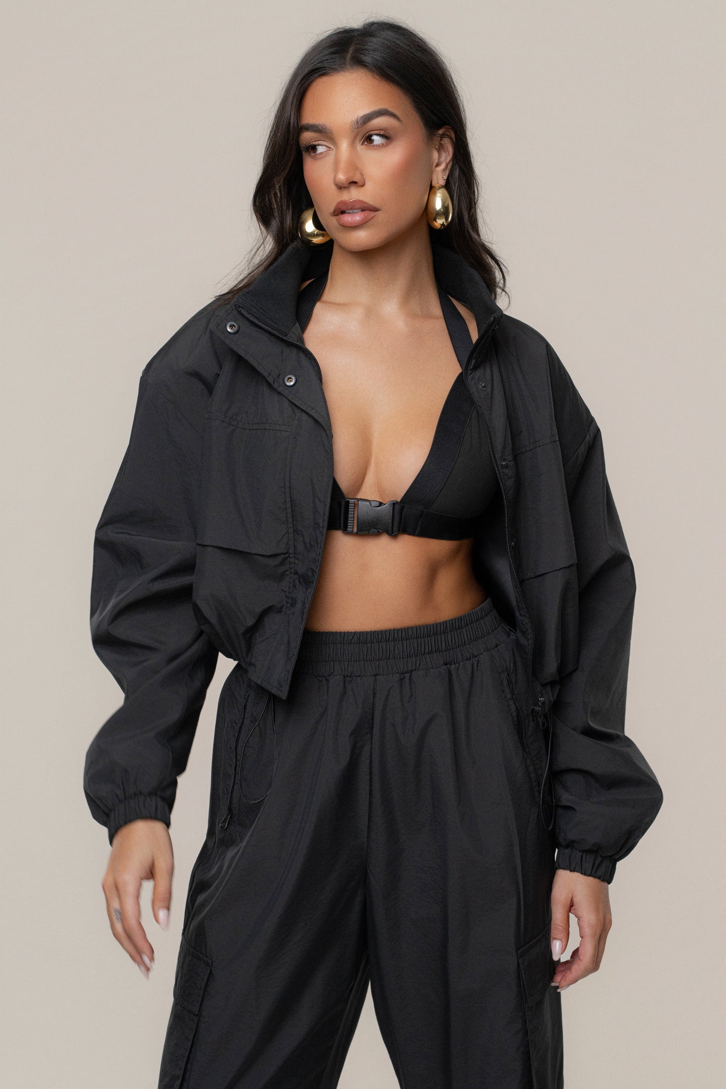 Black Belted Motion Halter Top JLUXLABEL