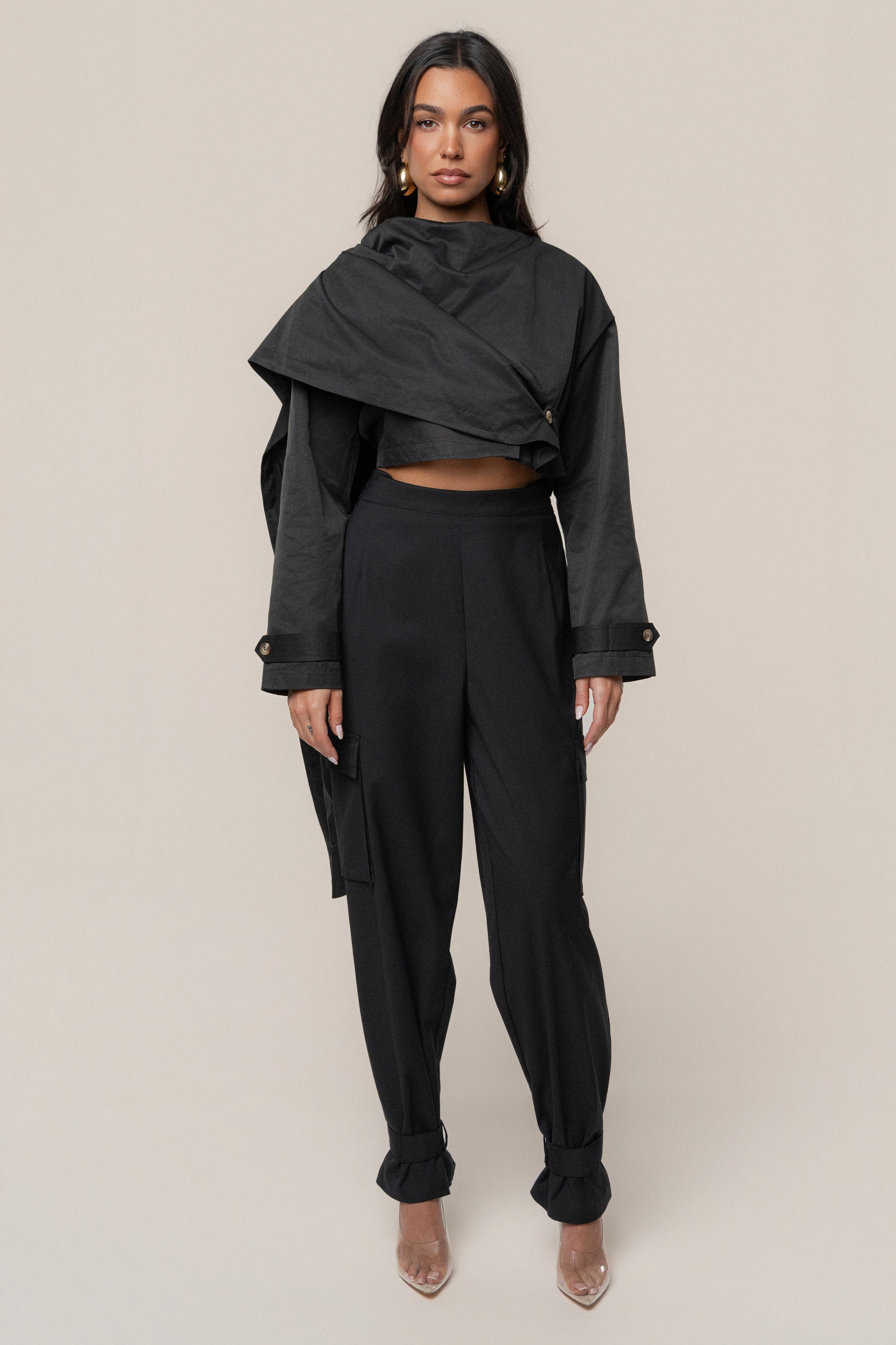 Black Next Level Cape Jacket JLUXLABEL