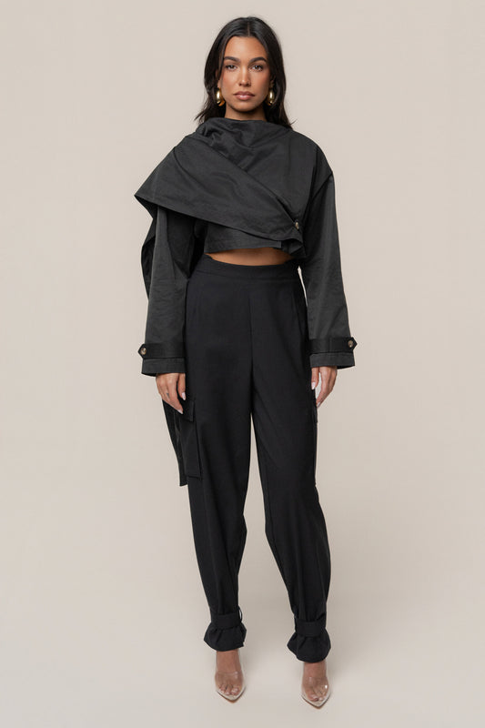 Black Next Level Cape Jacket JLUXLABEL