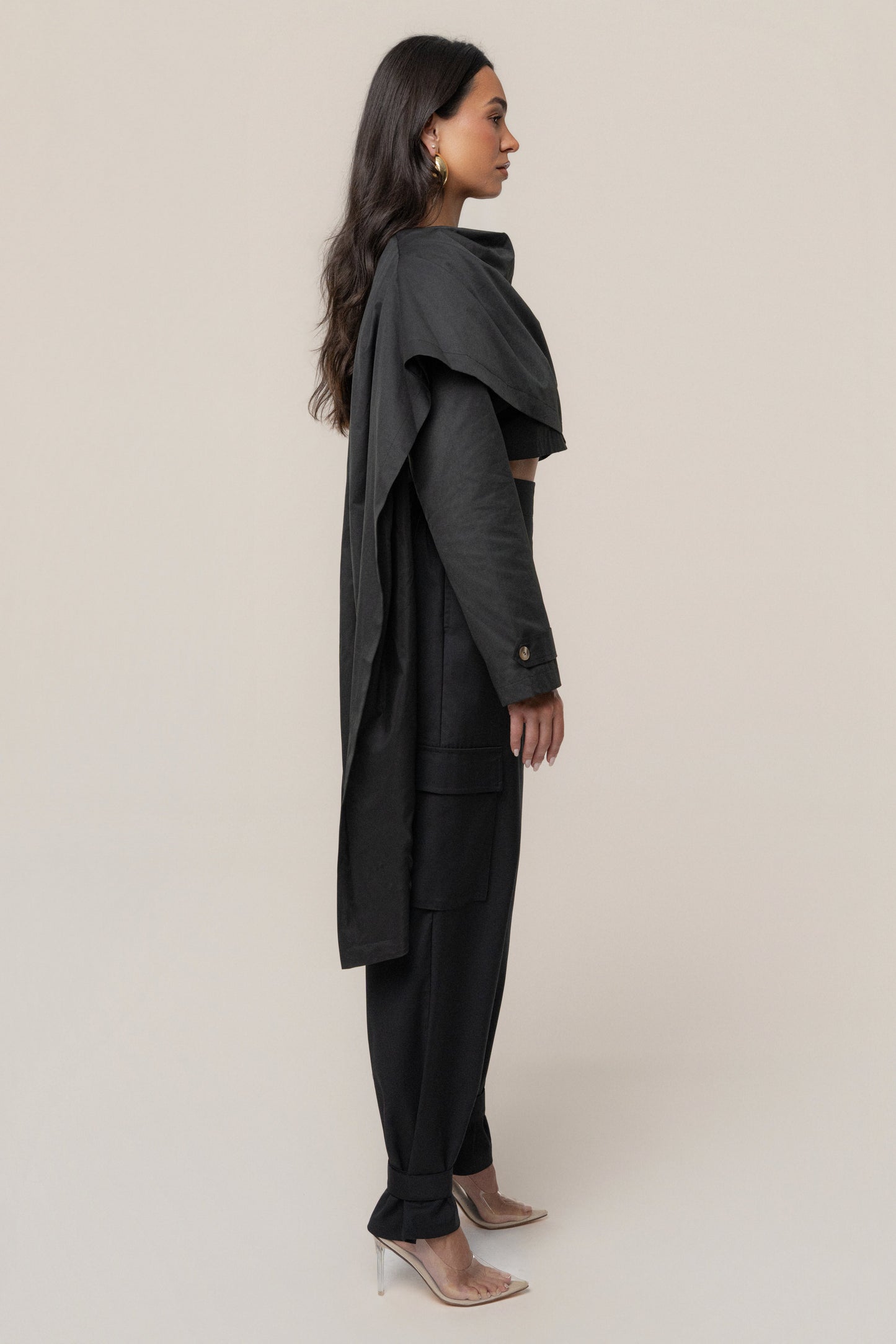Black Autumn Flow Cargo Pants JLUXLABEL