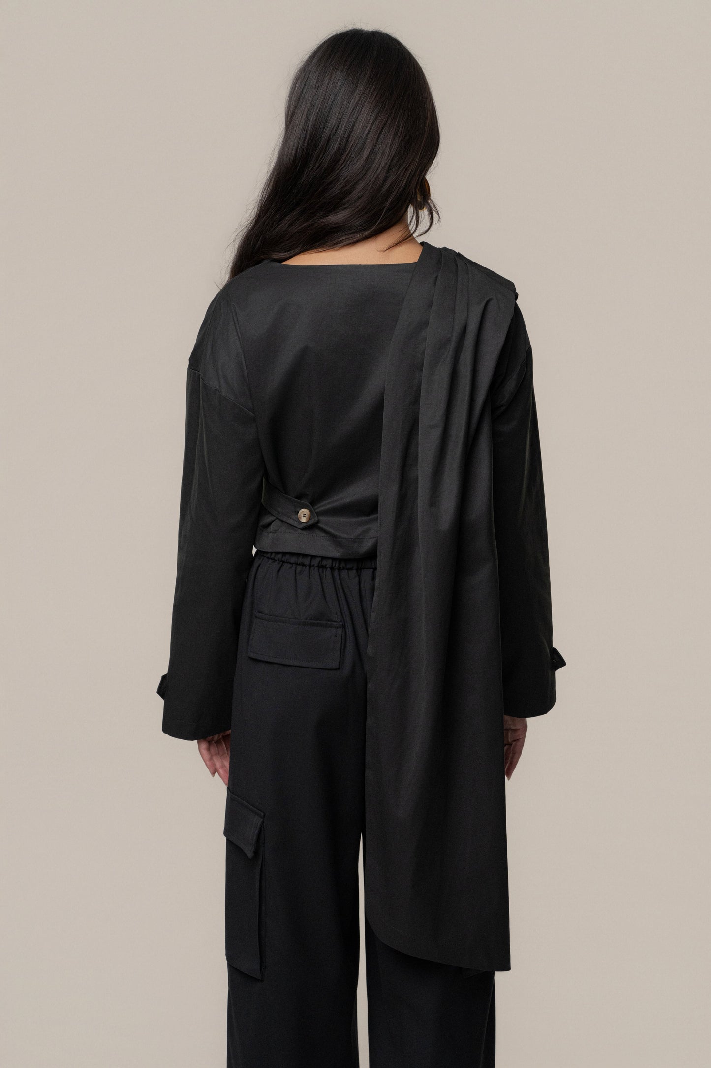 Black Next Level Cape Jacket JLUXLABEL