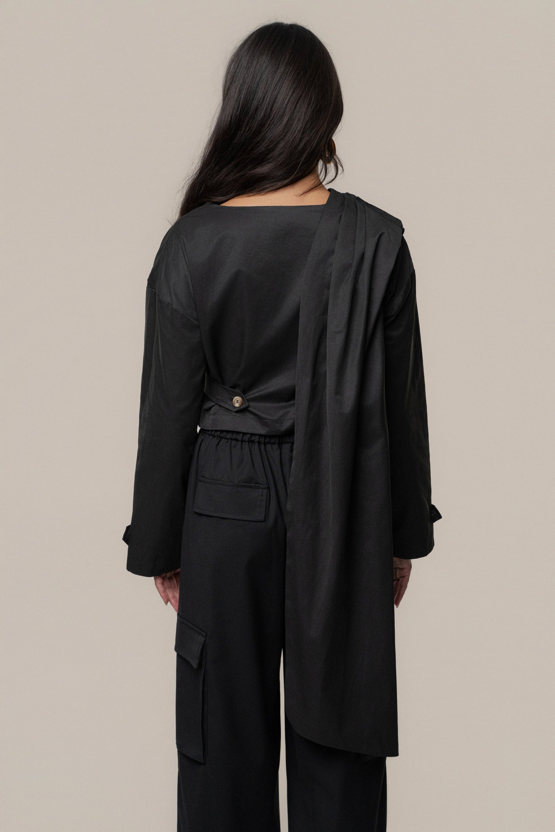 Black Next Level Cape Jacket JLUXLABEL