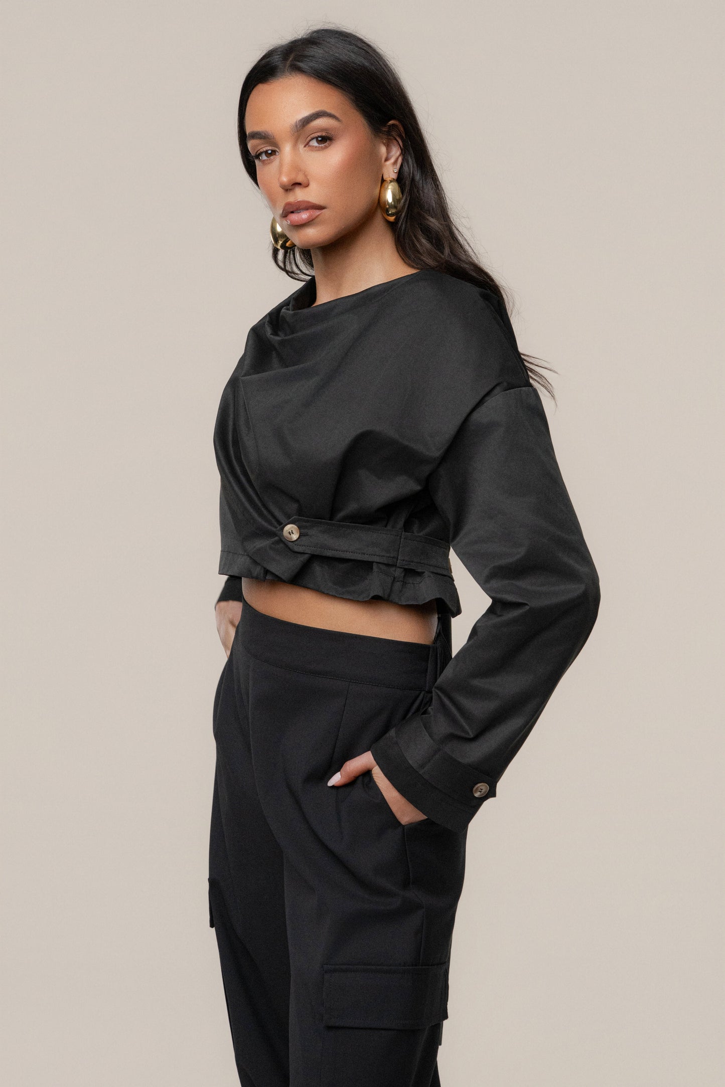 Black Next Level Cape Jacket JLUXLABEL