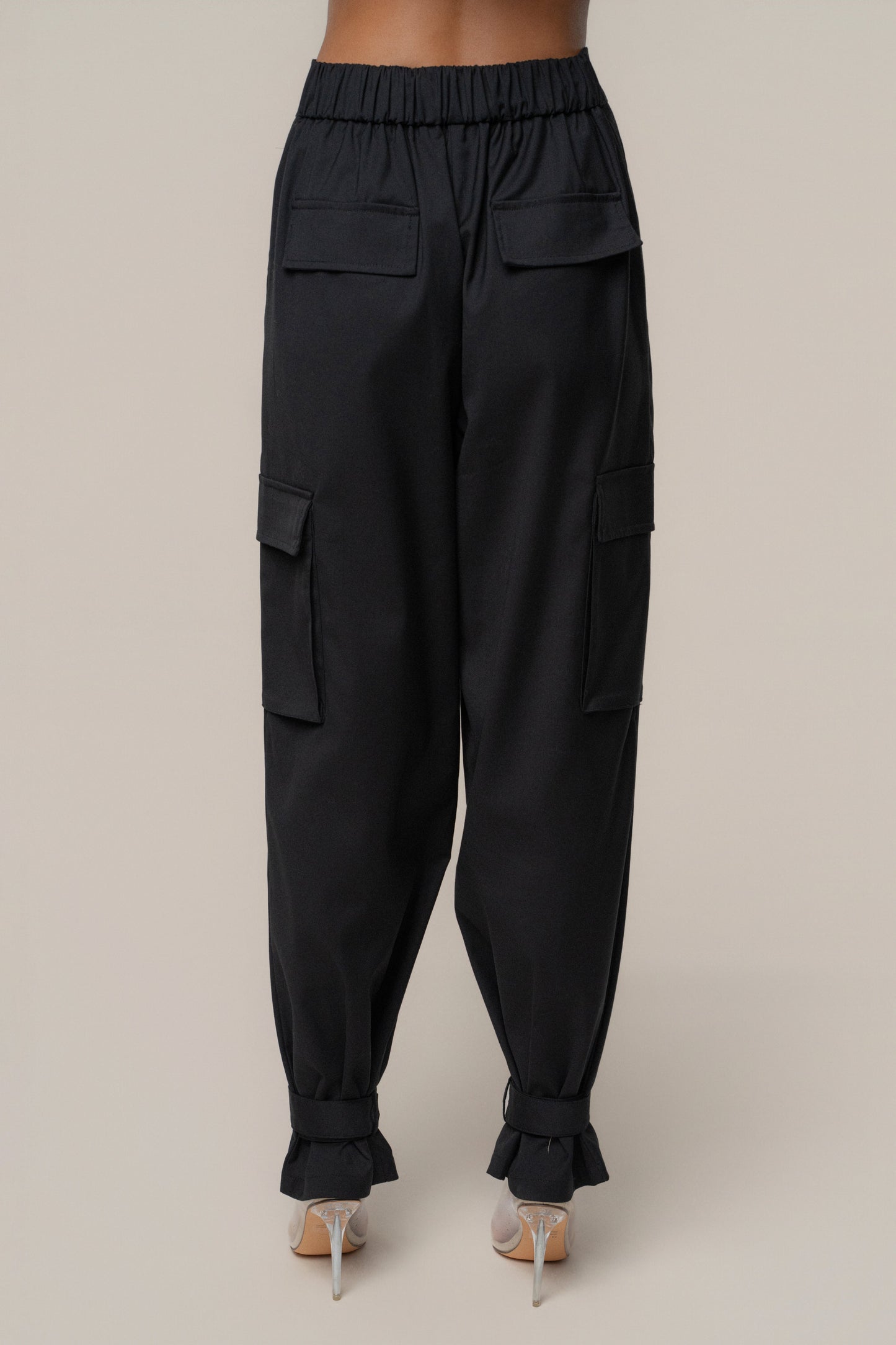 Black Autumn Flow Cargo Pants JLUXLABEL