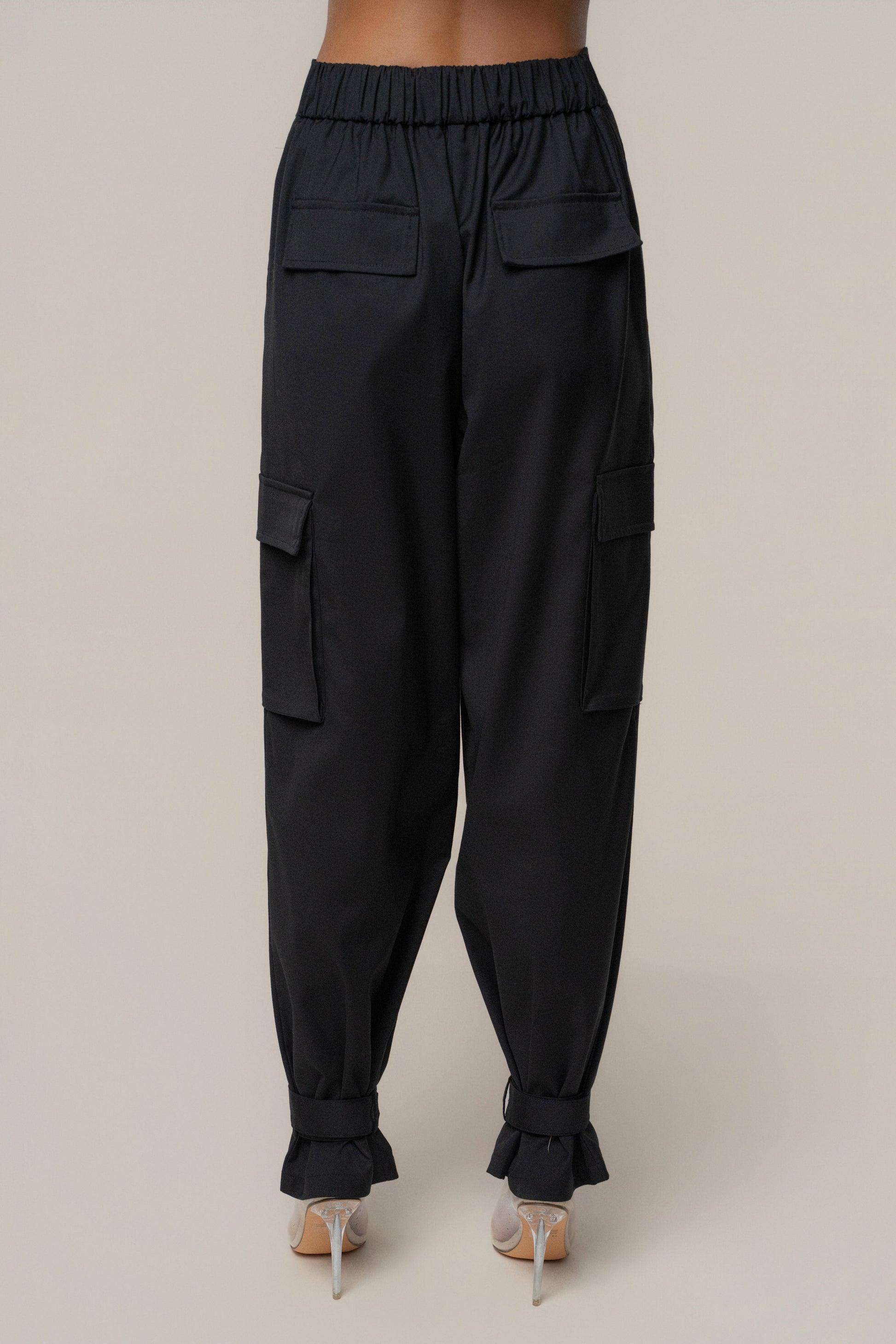 Black Autumn Flow Cargo Pants JLUXLABEL