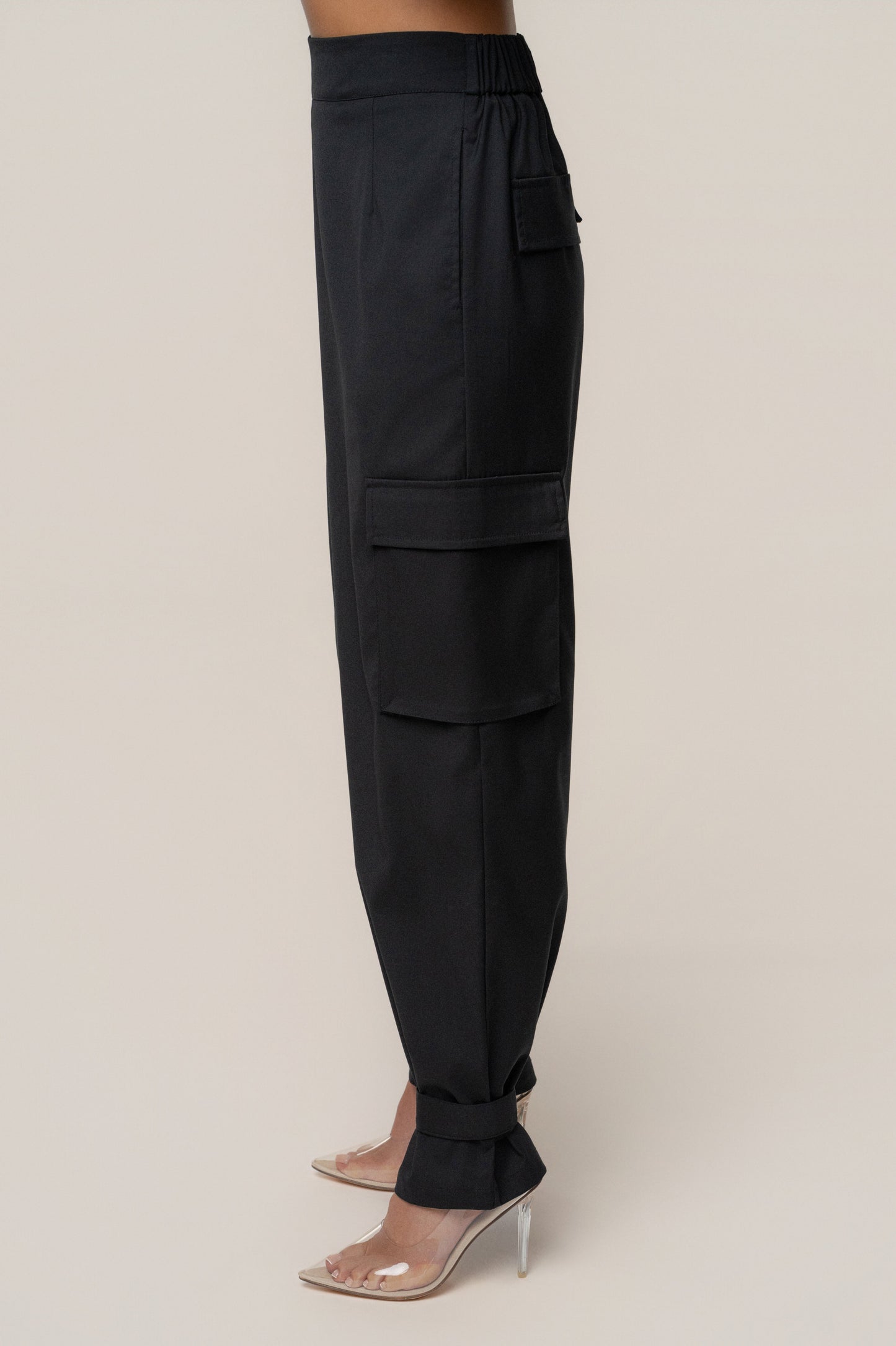 Black Autumn Flow Cargo Pants JLUXLABEL