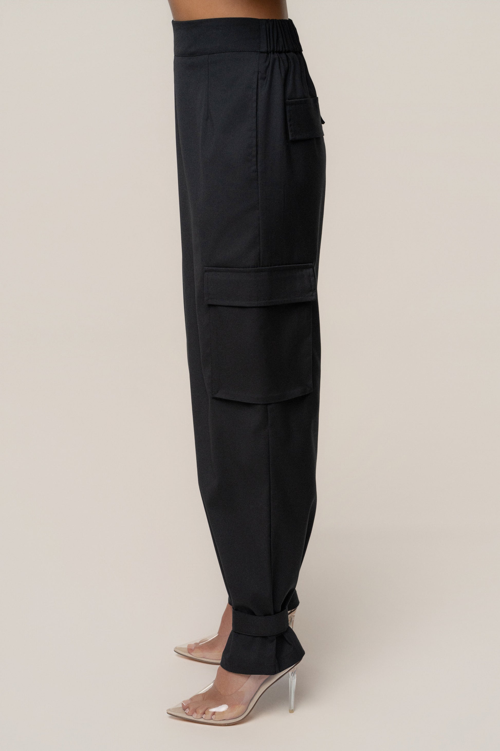 Black Autumn Flow Cargo Pants JLUXLABEL