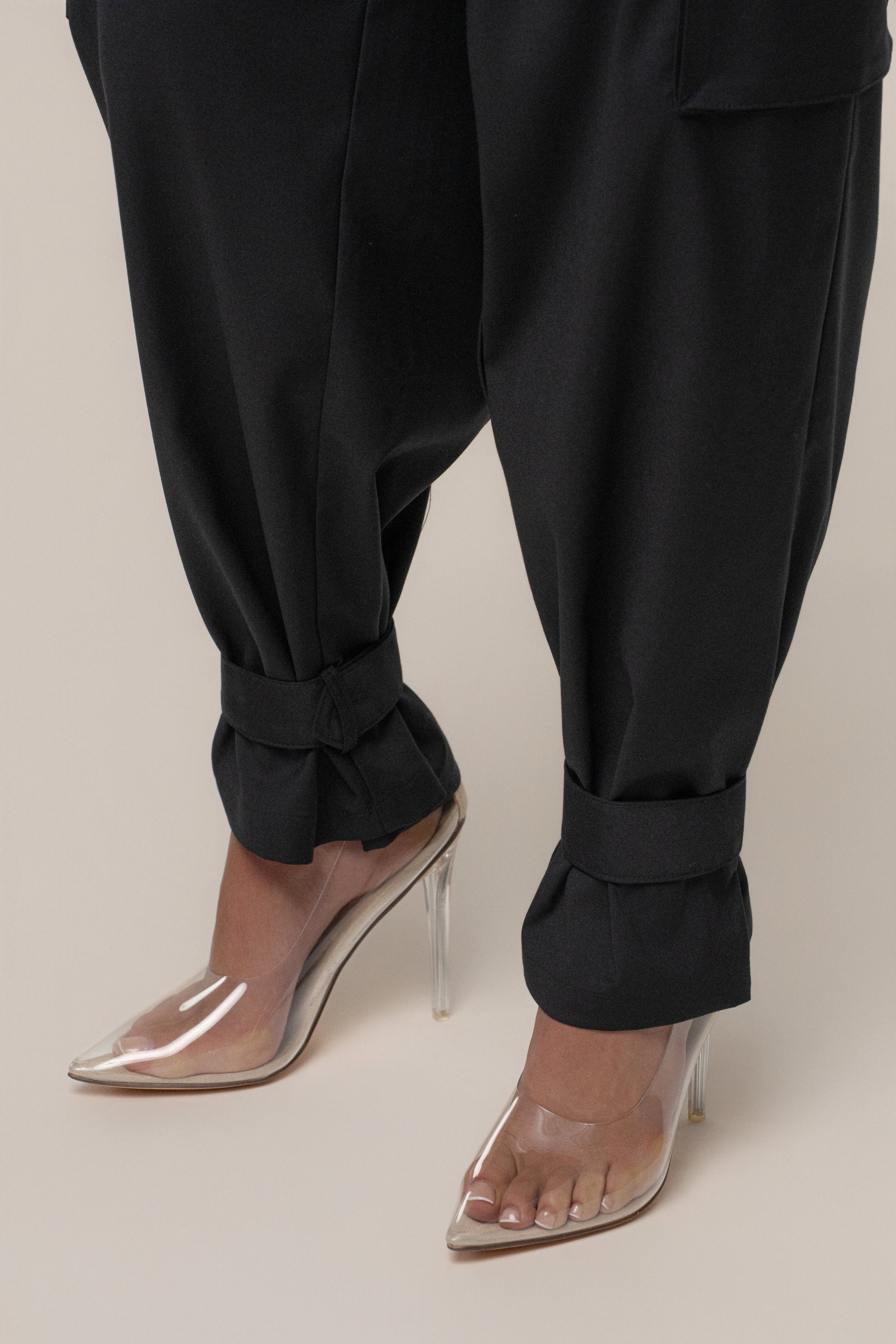 Black Autumn Flow Cargo Pants JLUXLABEL
