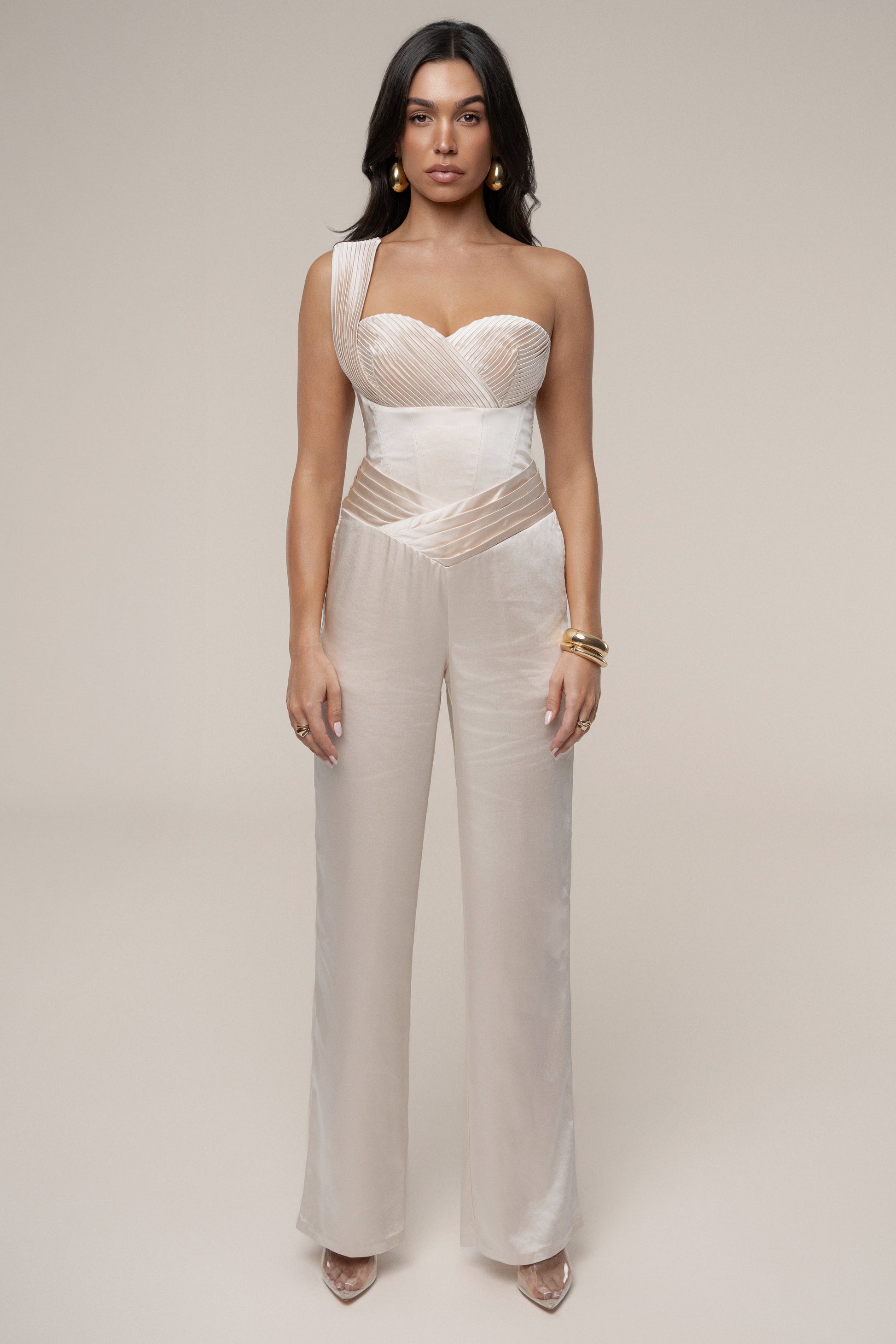 Champagne True Affection Satin Trouser JLUXLABEL