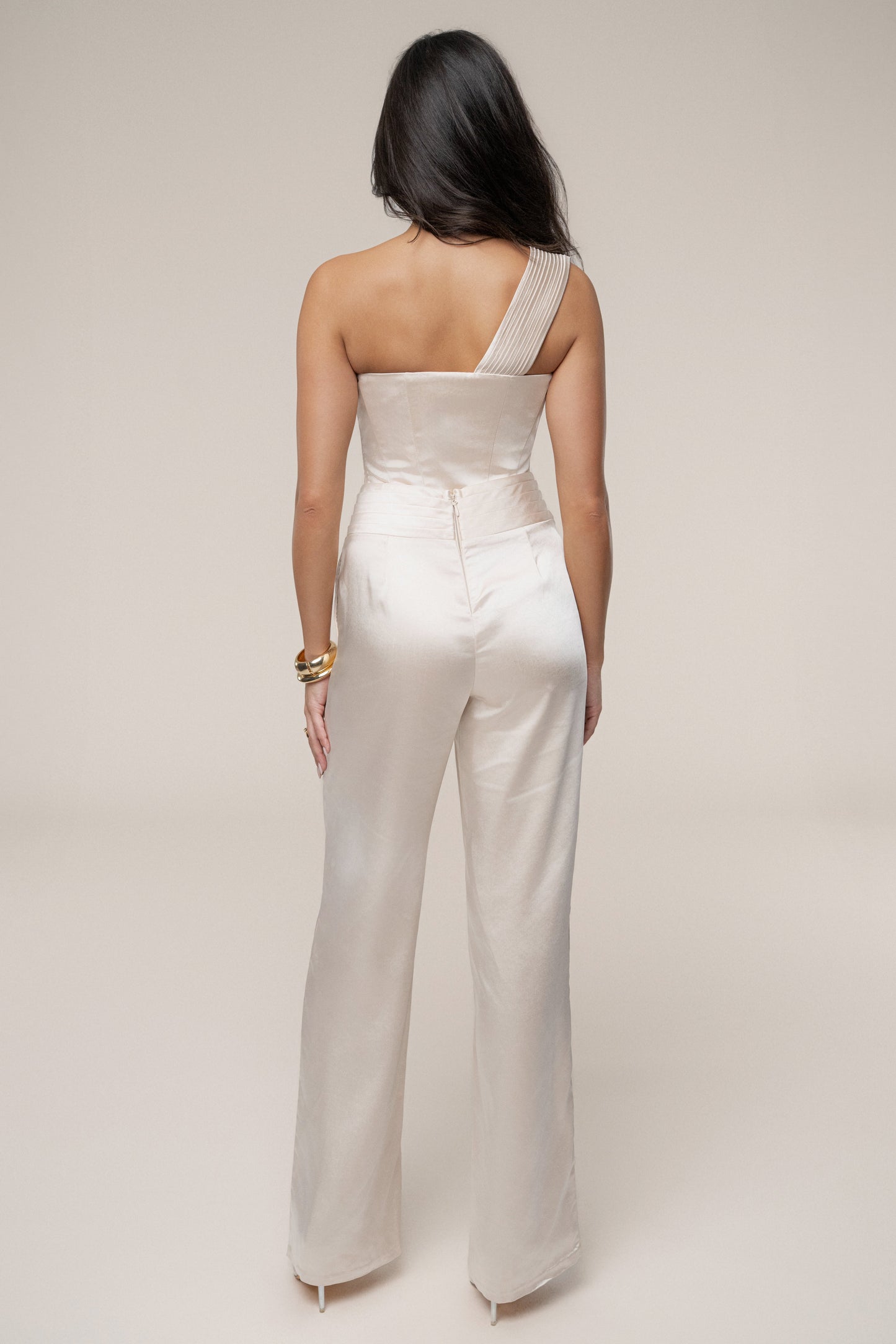 Champagne True Affection Satin Trouser JLUXLABEL