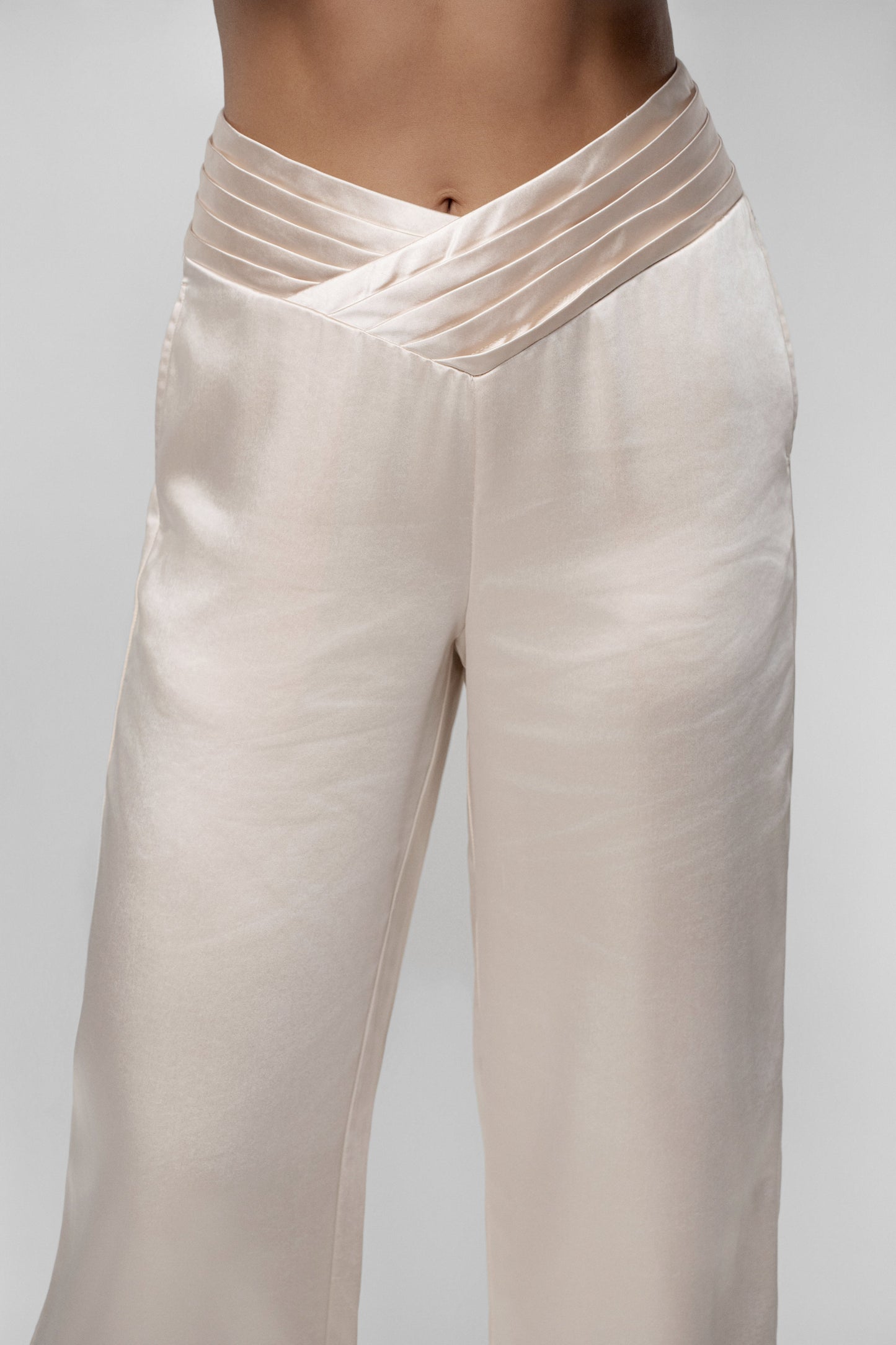 Champagne True Affection Satin Trouser JLUXLABEL