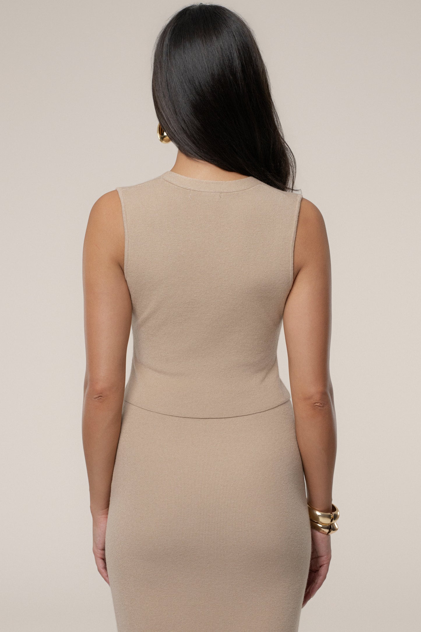 Beige Cassidy Two Piece Skirt Set JLUXLABEL