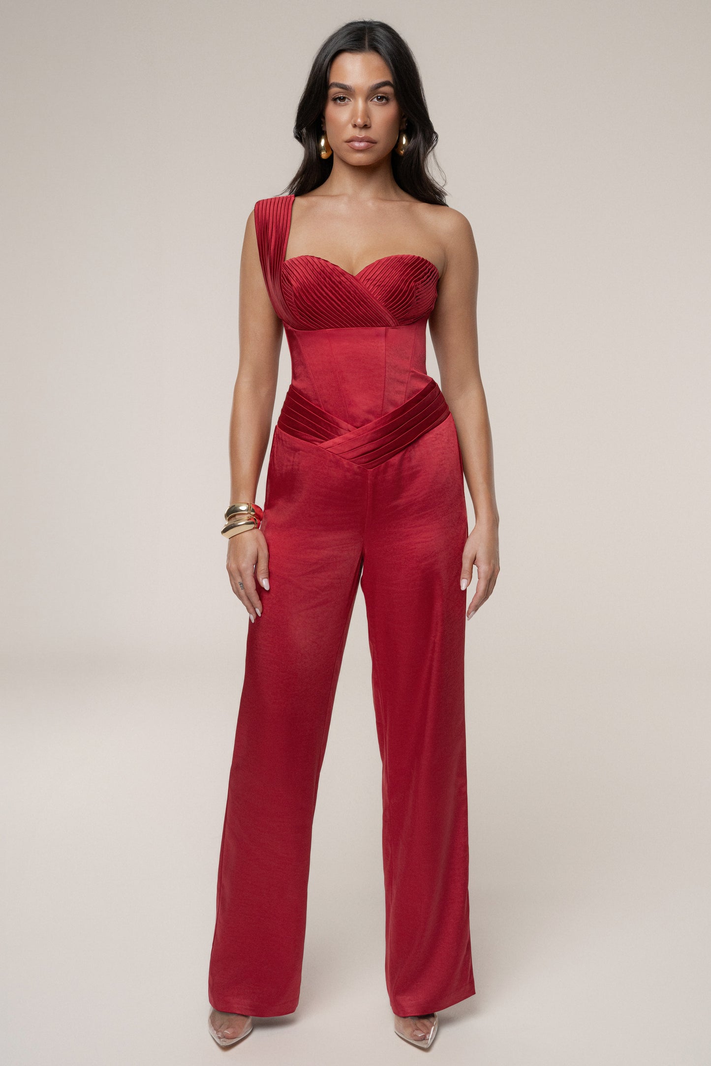 Red Love Song Satin Top JLUXLABEL