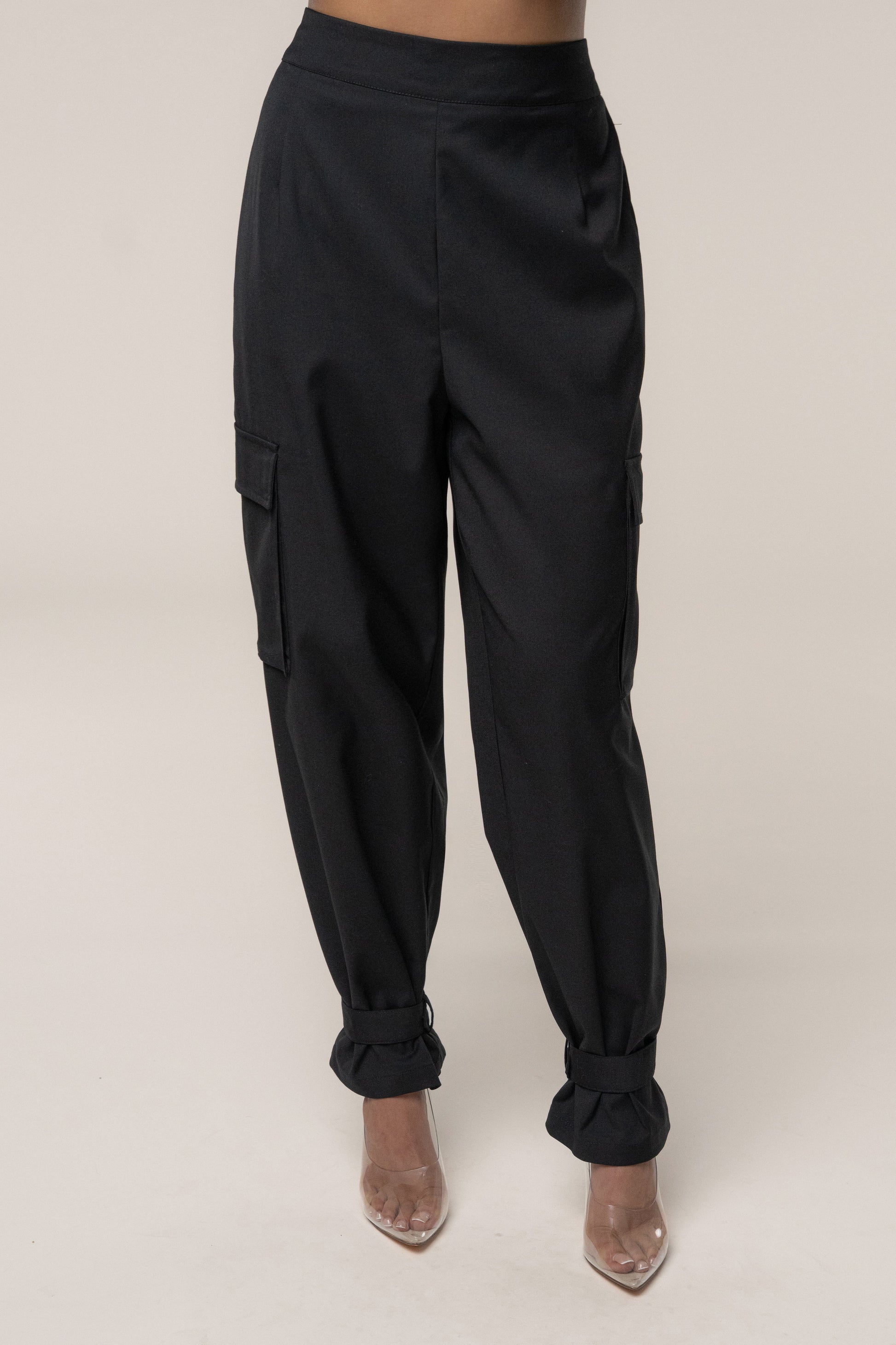 Black Autumn Flow Cargo Pants JLUXLABEL