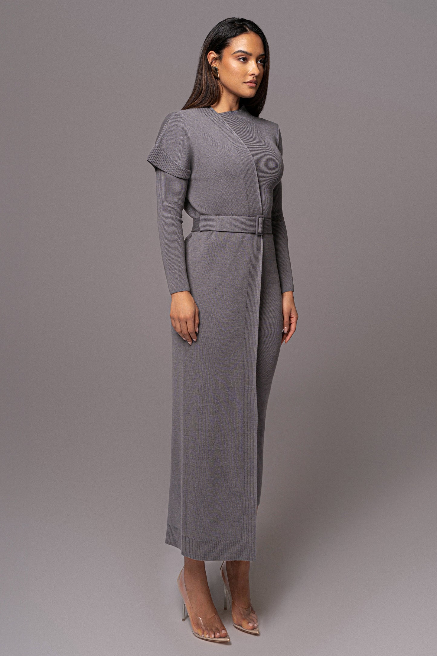 Grey Meant To Be Knit Maxi Dress JLUXLABEL