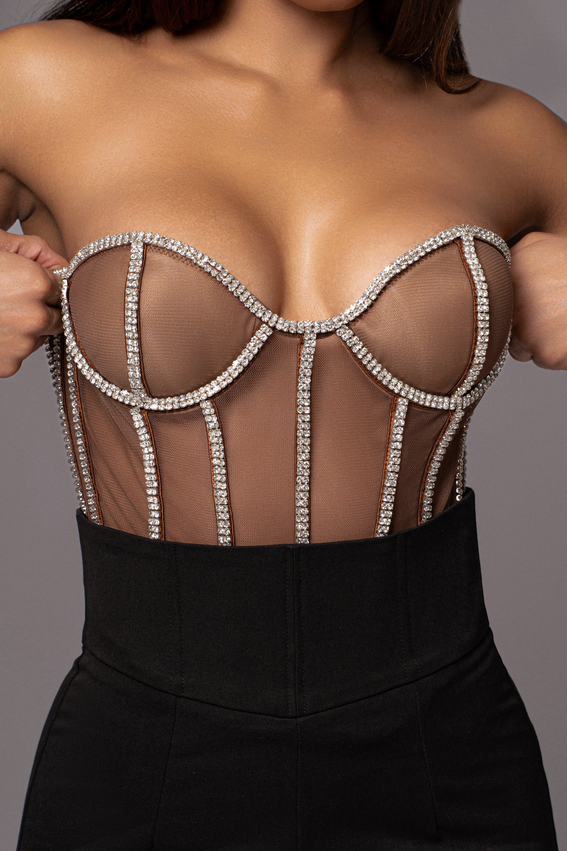 Dark Limited Edition Rhinestone Crystal Corset JLUXLABEL