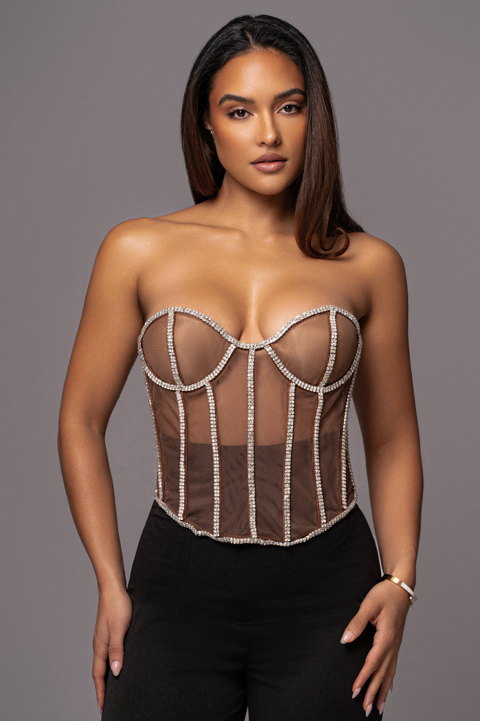 Dark Limited Edition Rhinestone Crystal Corset JLUXLABEL