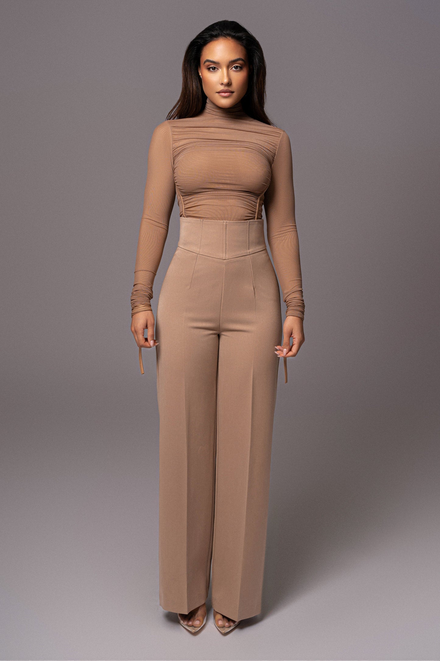 Tan Novena Woven Pants JLUXLABEL