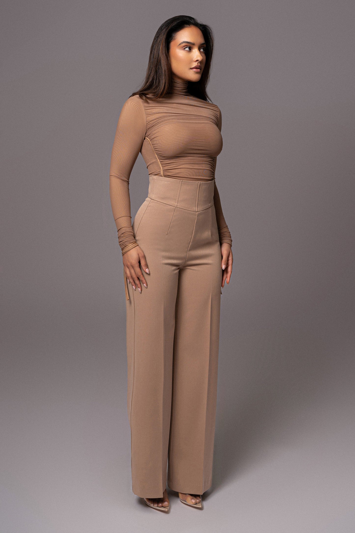Tan Novena Woven Pants JLUXLABEL
