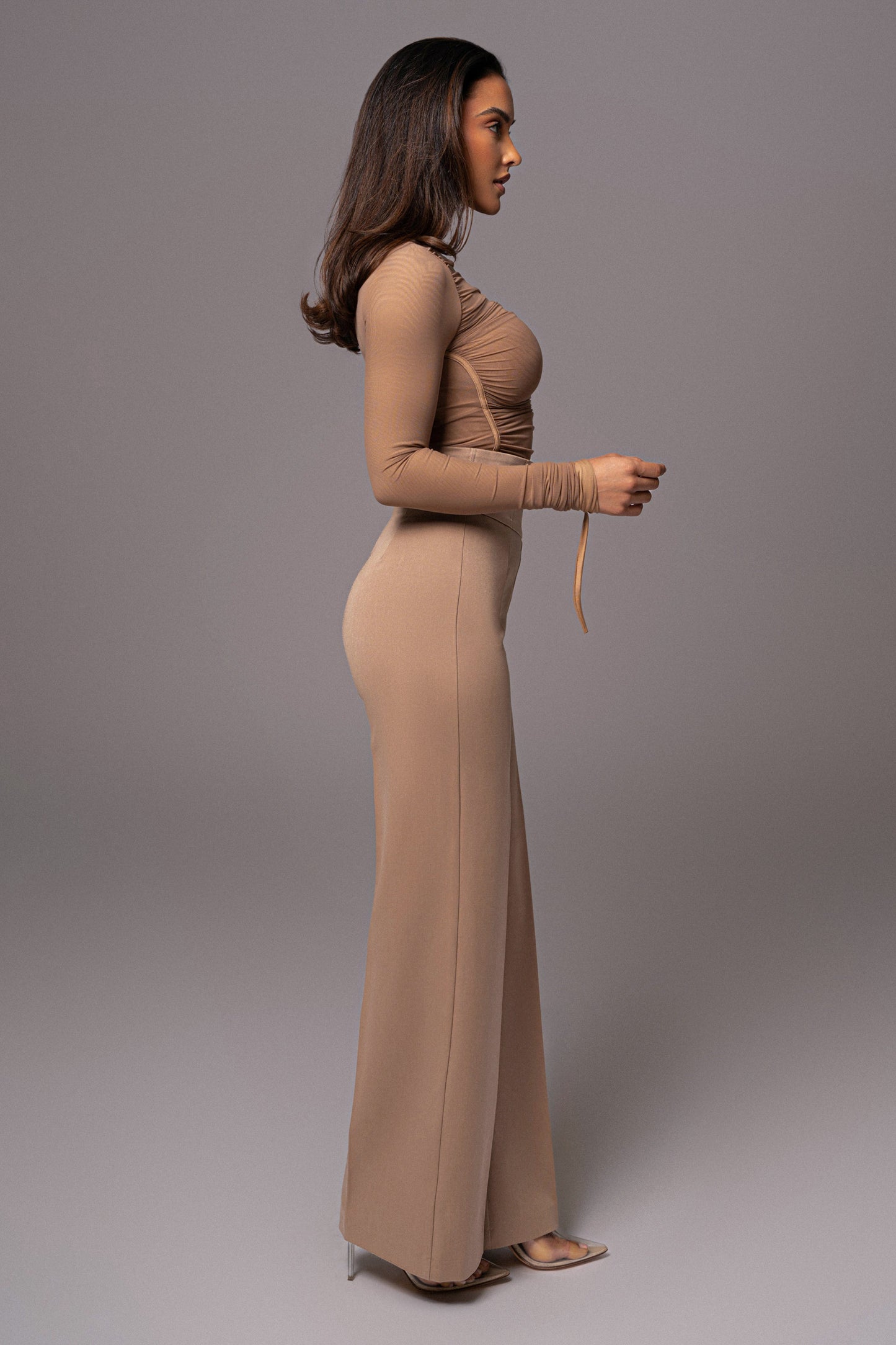 Tan Novena Woven Pants JLUXLABEL