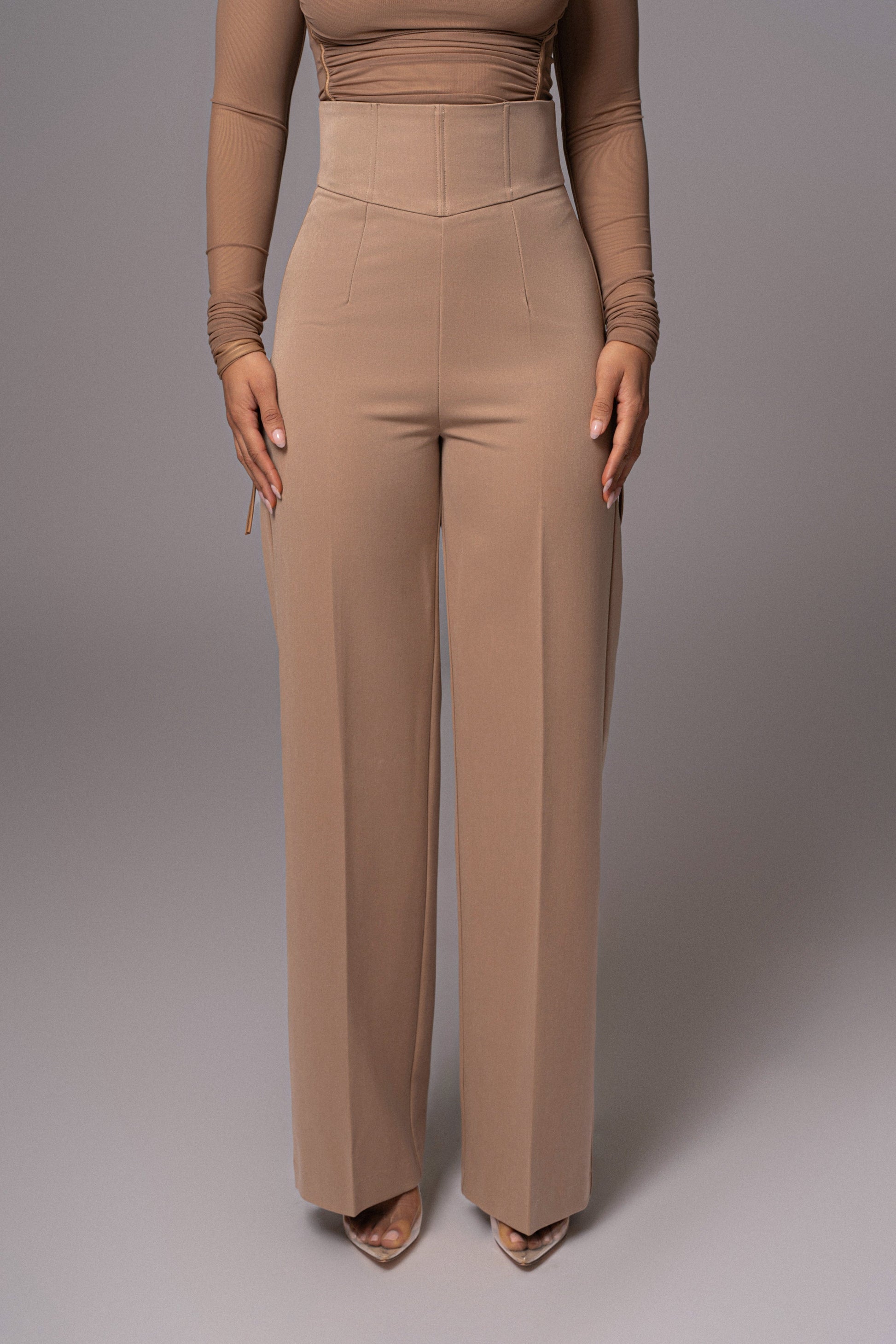 Tan Novena Woven Pants JLUXLABEL