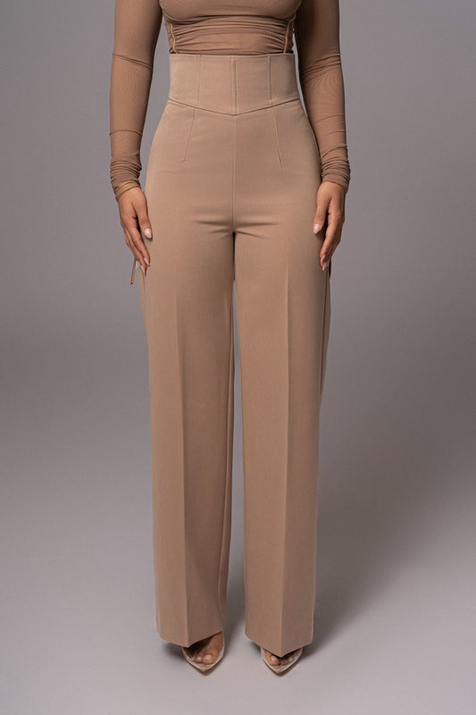 Tan Novena Woven Pants JLUXLABEL